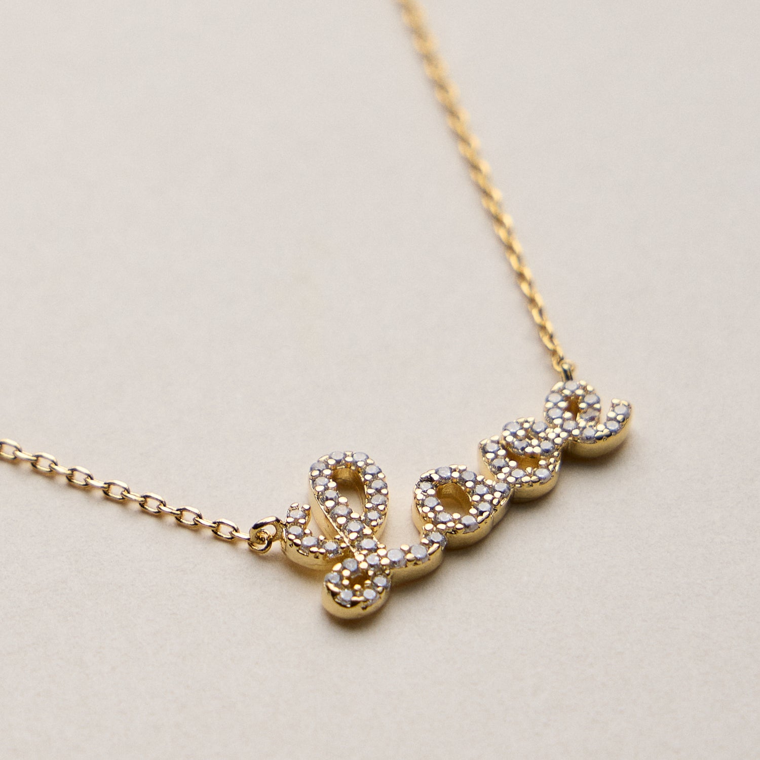 Gold Dipped Love Pendant Necklace