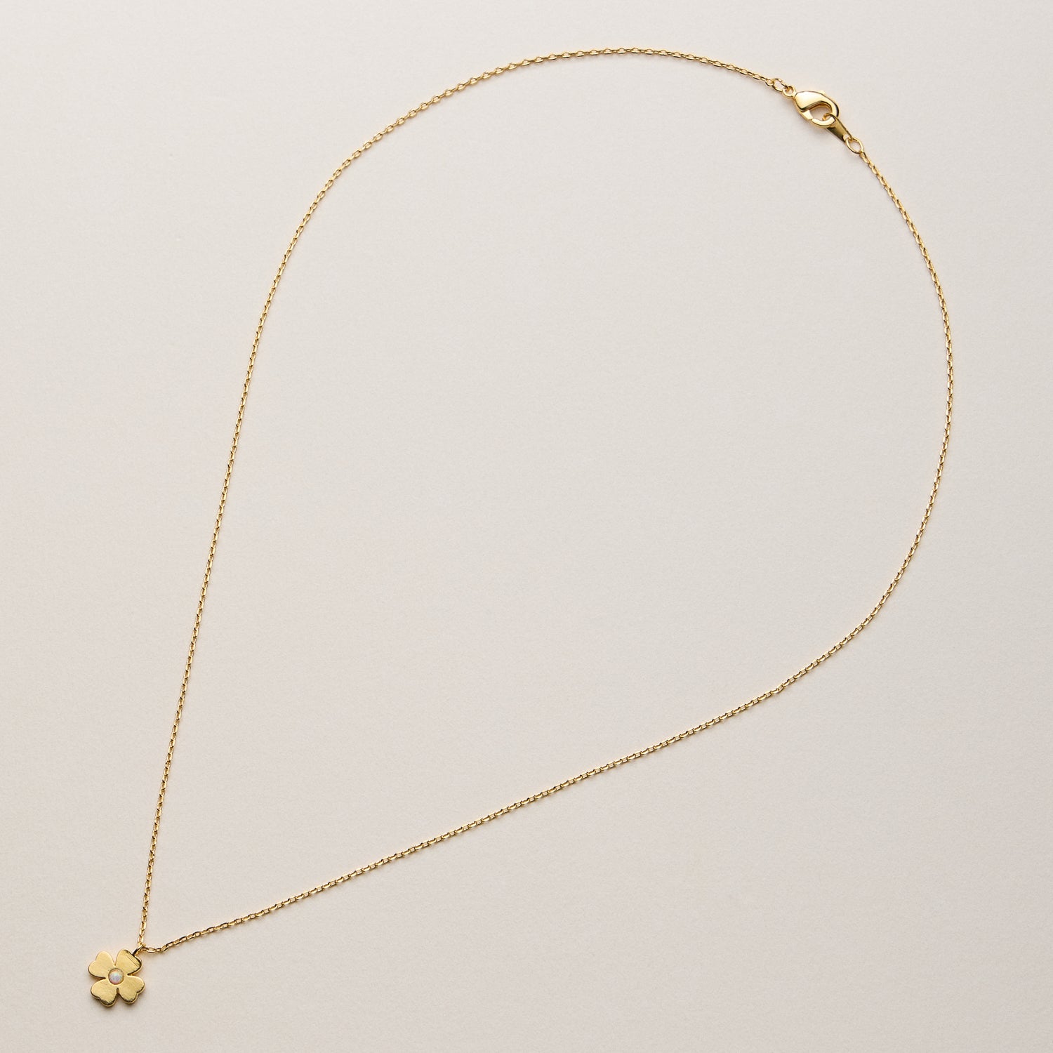 Gold Dipped Clover Opal Pendant Necklace