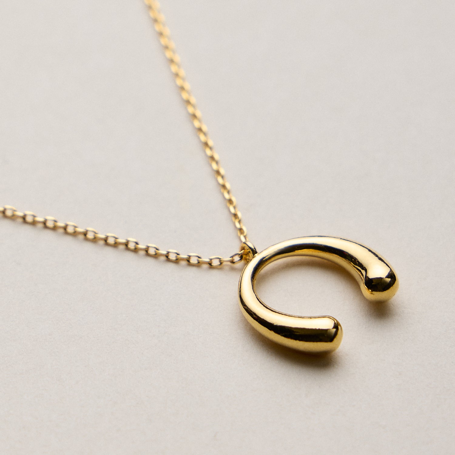 Gold Dipped Horseshoe Pendant Necklace