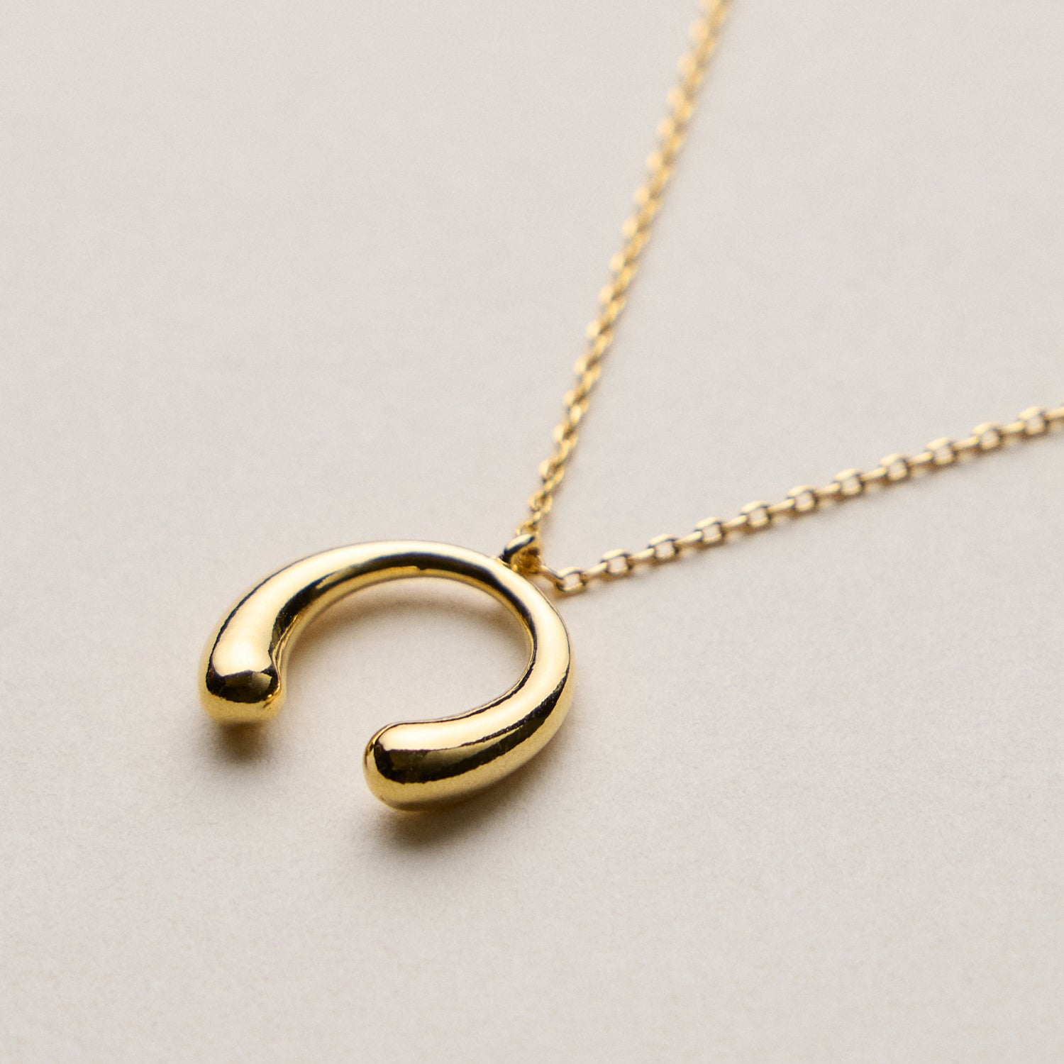 Gold Dipped Horseshoe Pendant Necklace
