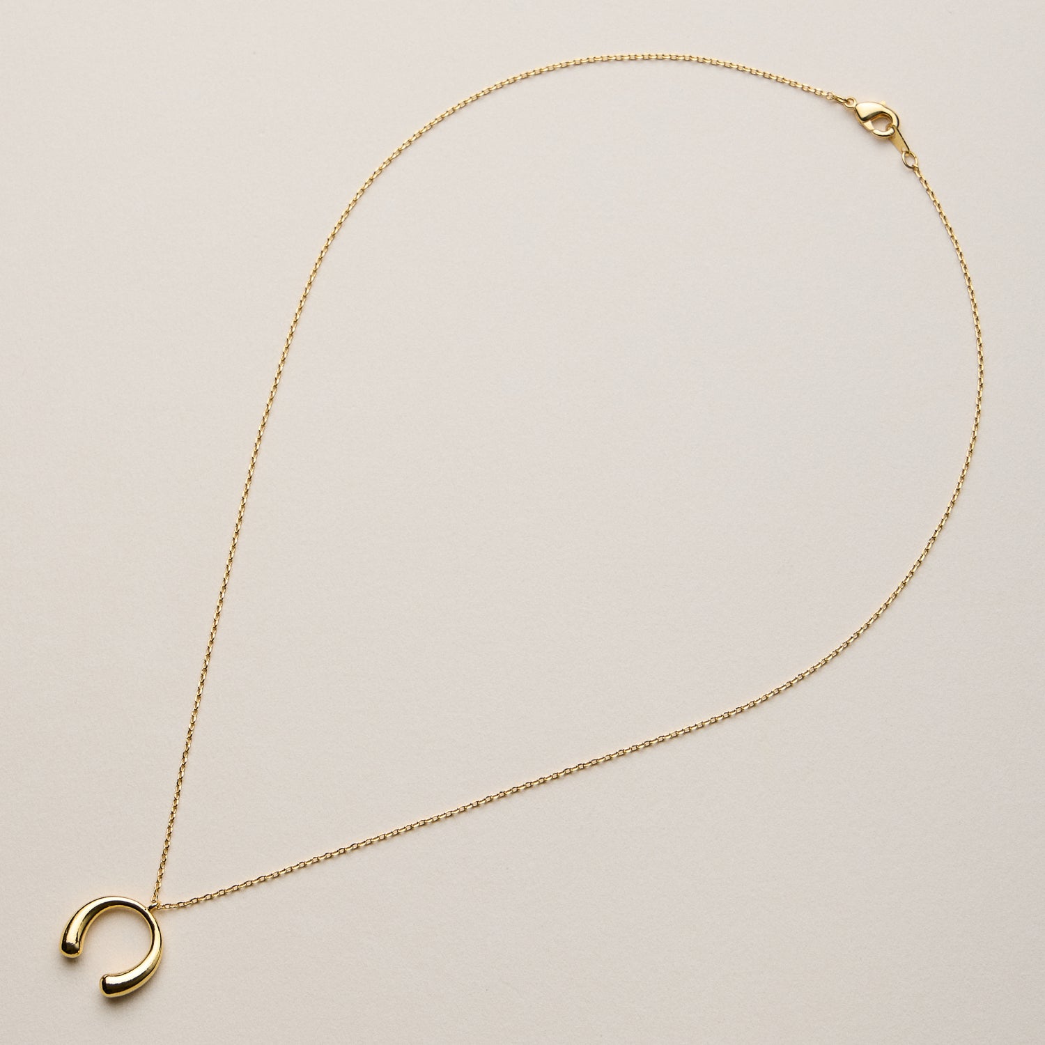 Gold Dipped Horseshoe Pendant Necklace