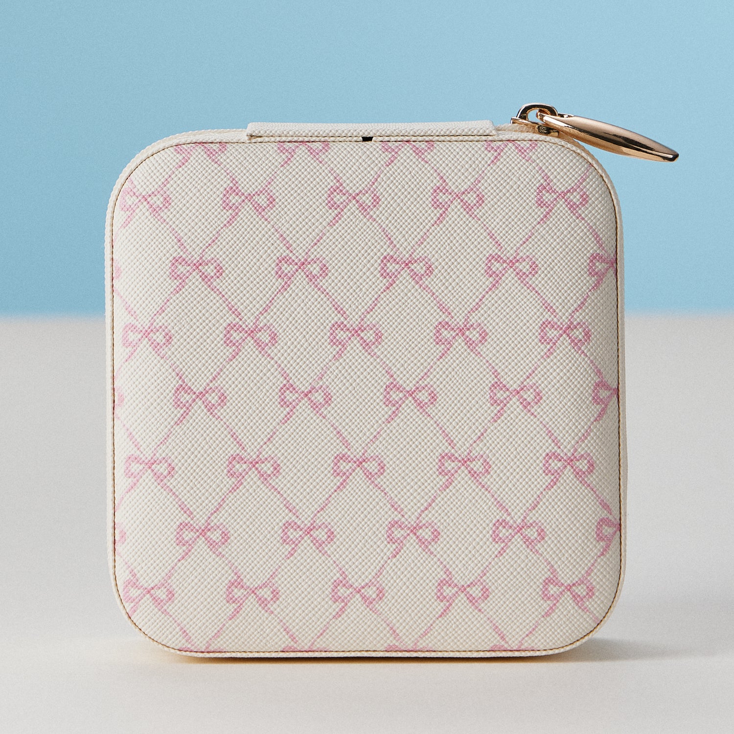 Travel-Size Jewelry Box | Bow Monogram Print