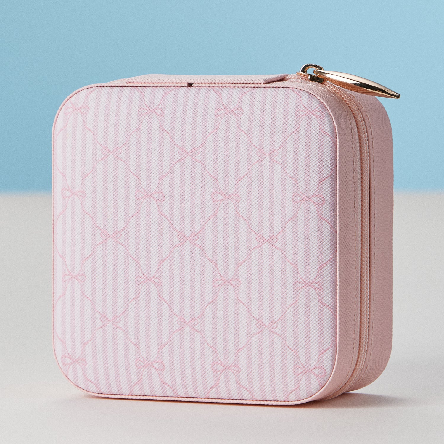Travel-Size Jewelry Box | Bow Monogram Print
