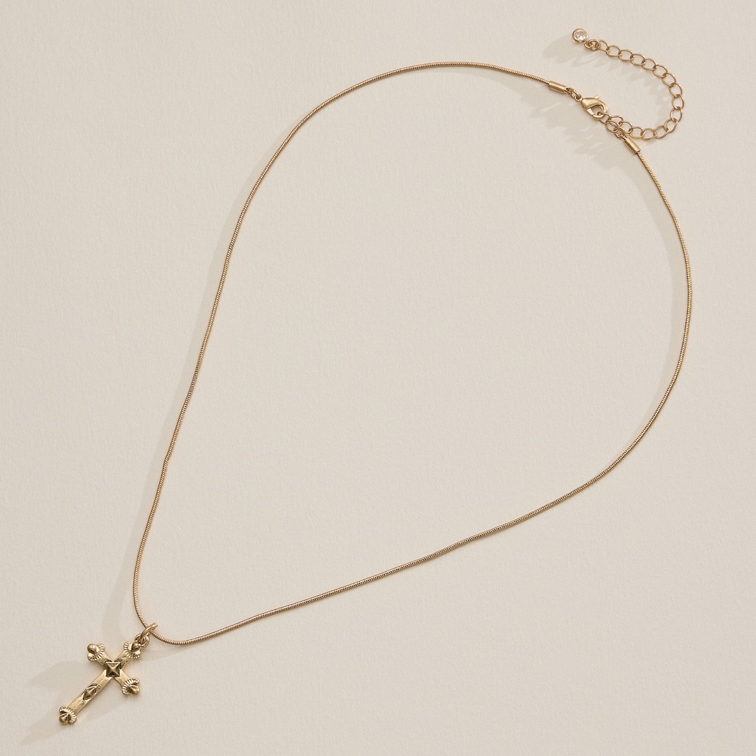 Delicate Gold Cross Necklace on Fine Chain