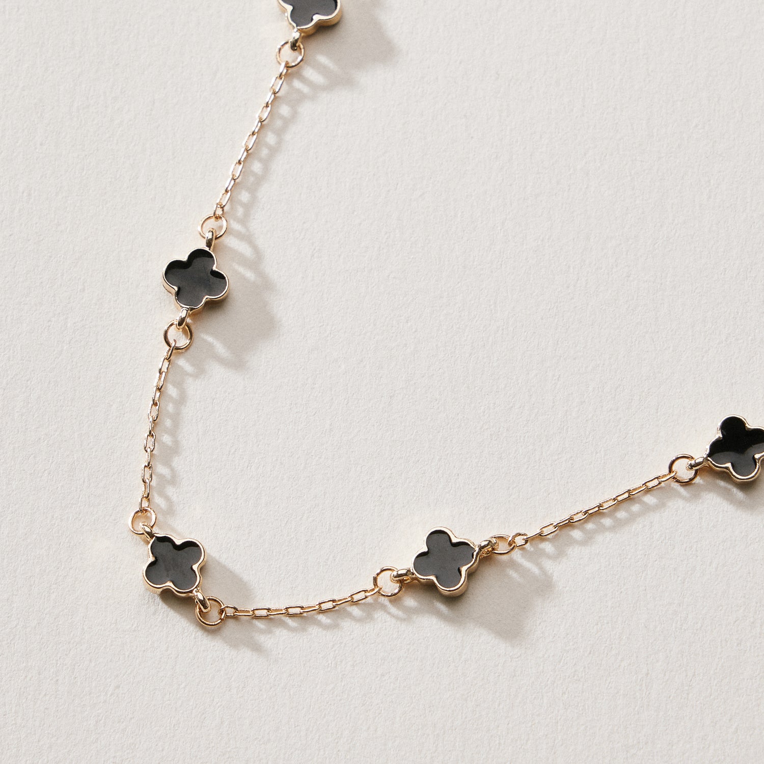 Gold Plated Mini-Floral Chain Bracelet with Adjustable Clasp - Frem