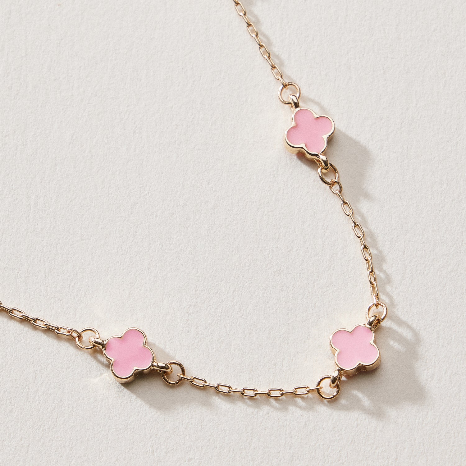 Gold Plated Mini-Floral Chain Bracelet with Adjustable Clasp - Frem