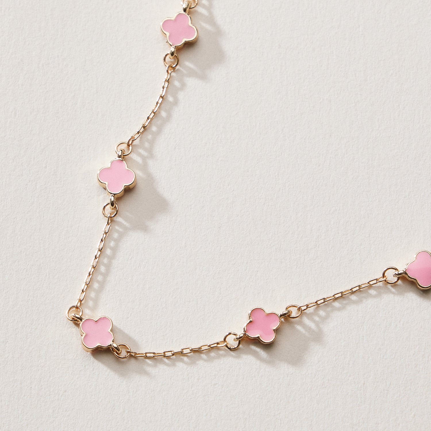 Gold Plated Mini-Floral Chain Bracelet with Adjustable Clasp - Frem