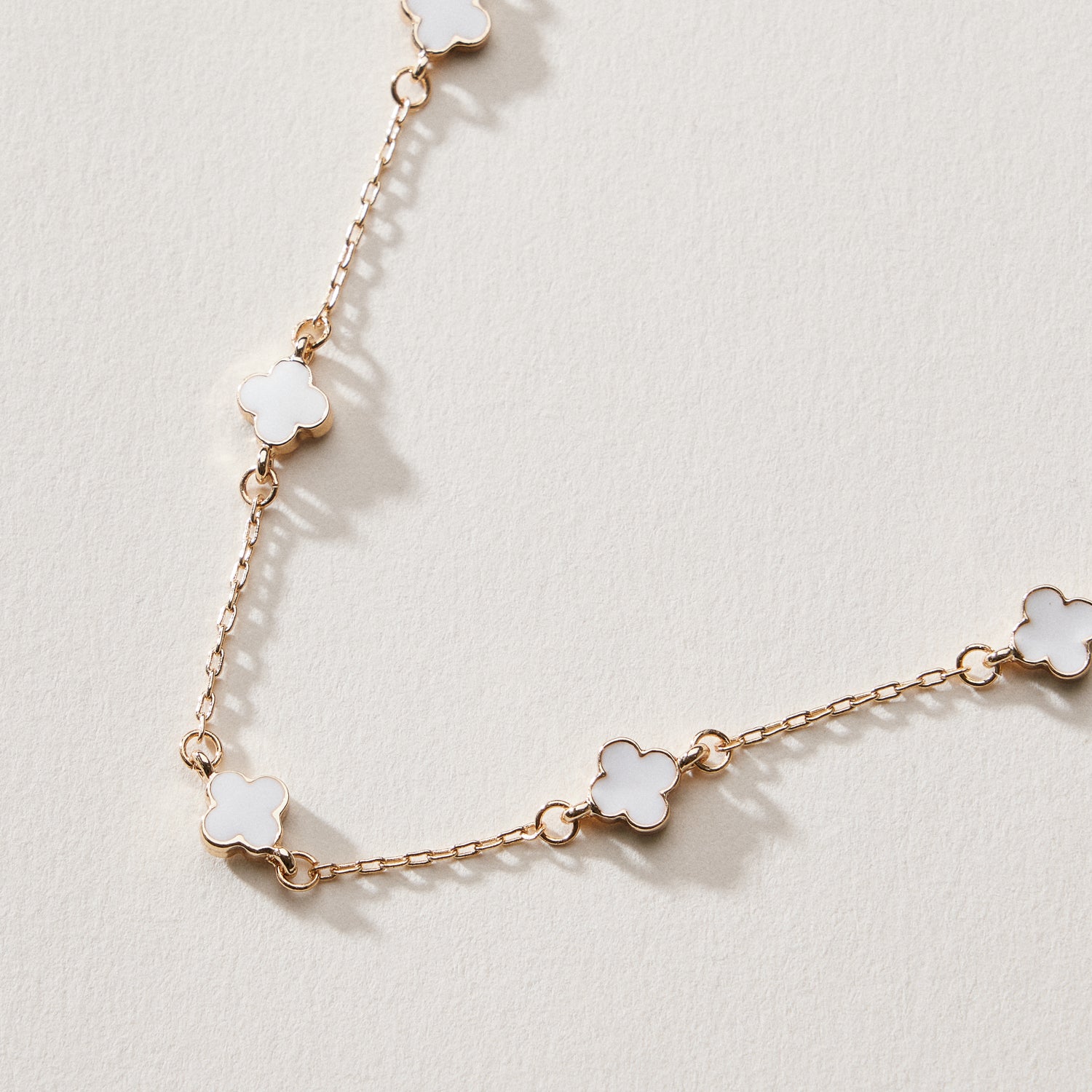 Gold Plated Mini-Floral Chain Bracelet with Adjustable Clasp - Frem