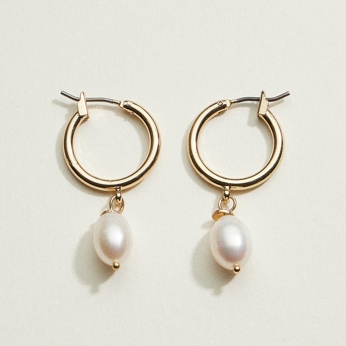 Pearl Drop Hoop Earrings | Pearl Jewelryc