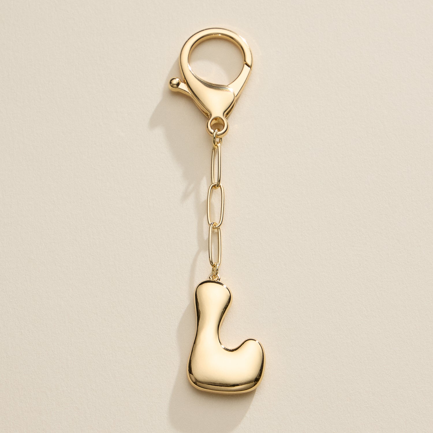 Personalized Bubble Initial Keychain – 18K Gold and Silver Tone Letter Charm