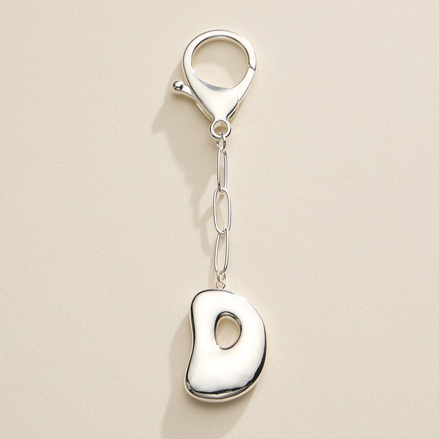 Personalized Bubble Initial Keychain – 18K Gold and Silver Tone Letter Charm