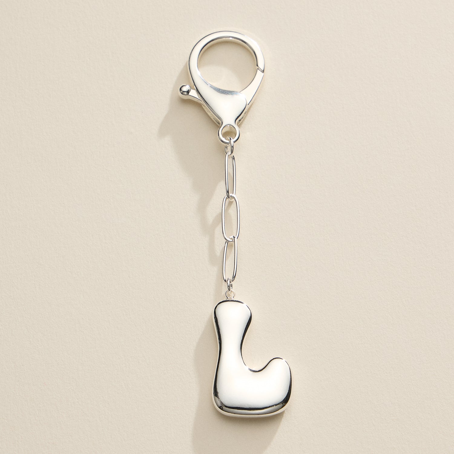 Personalized Bubble Initial Keychain – 18K Gold and Silver Tone Letter Charm