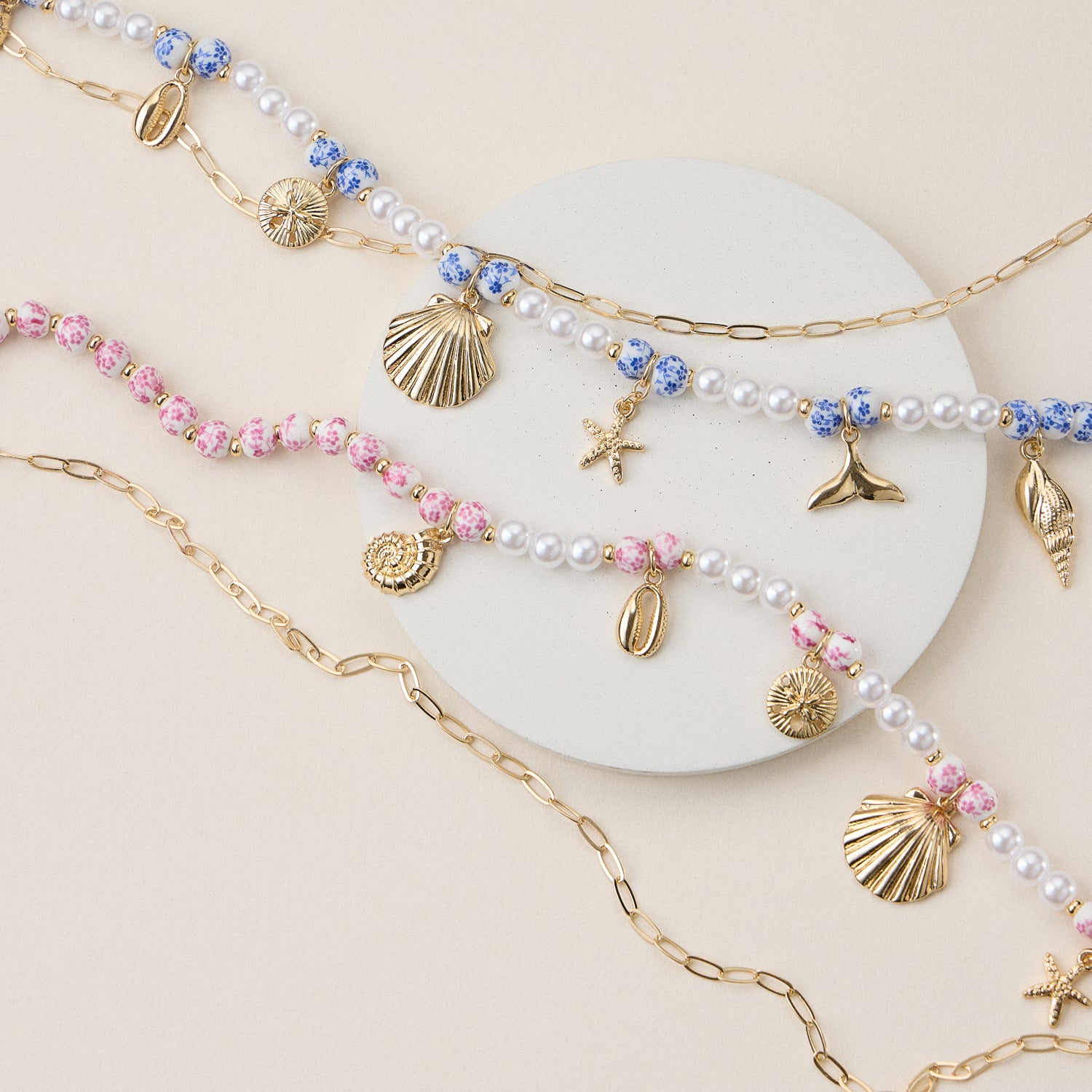 Seaside Charm Layered Bead Necklace