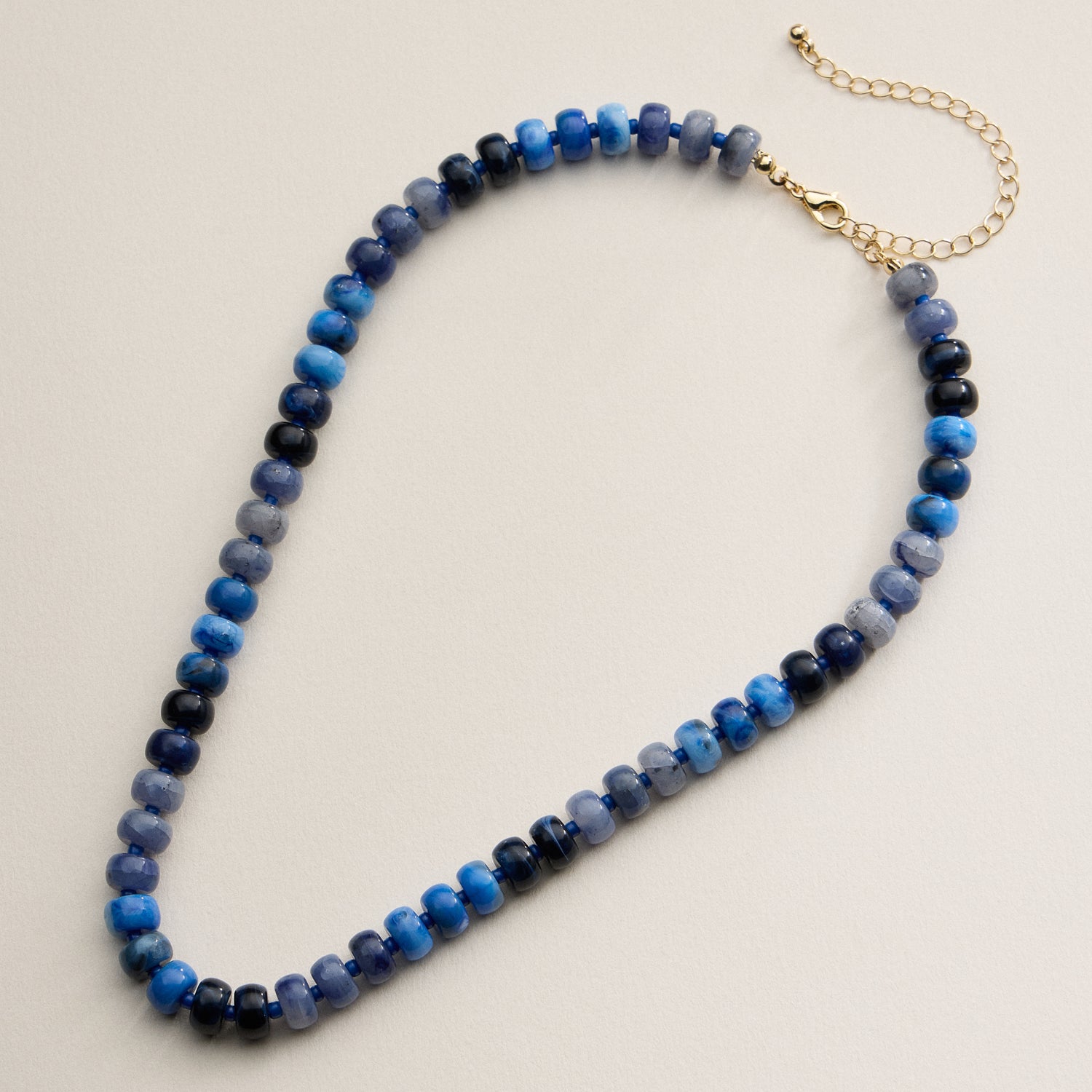Gradient Color Round Disc Beaded Necklace