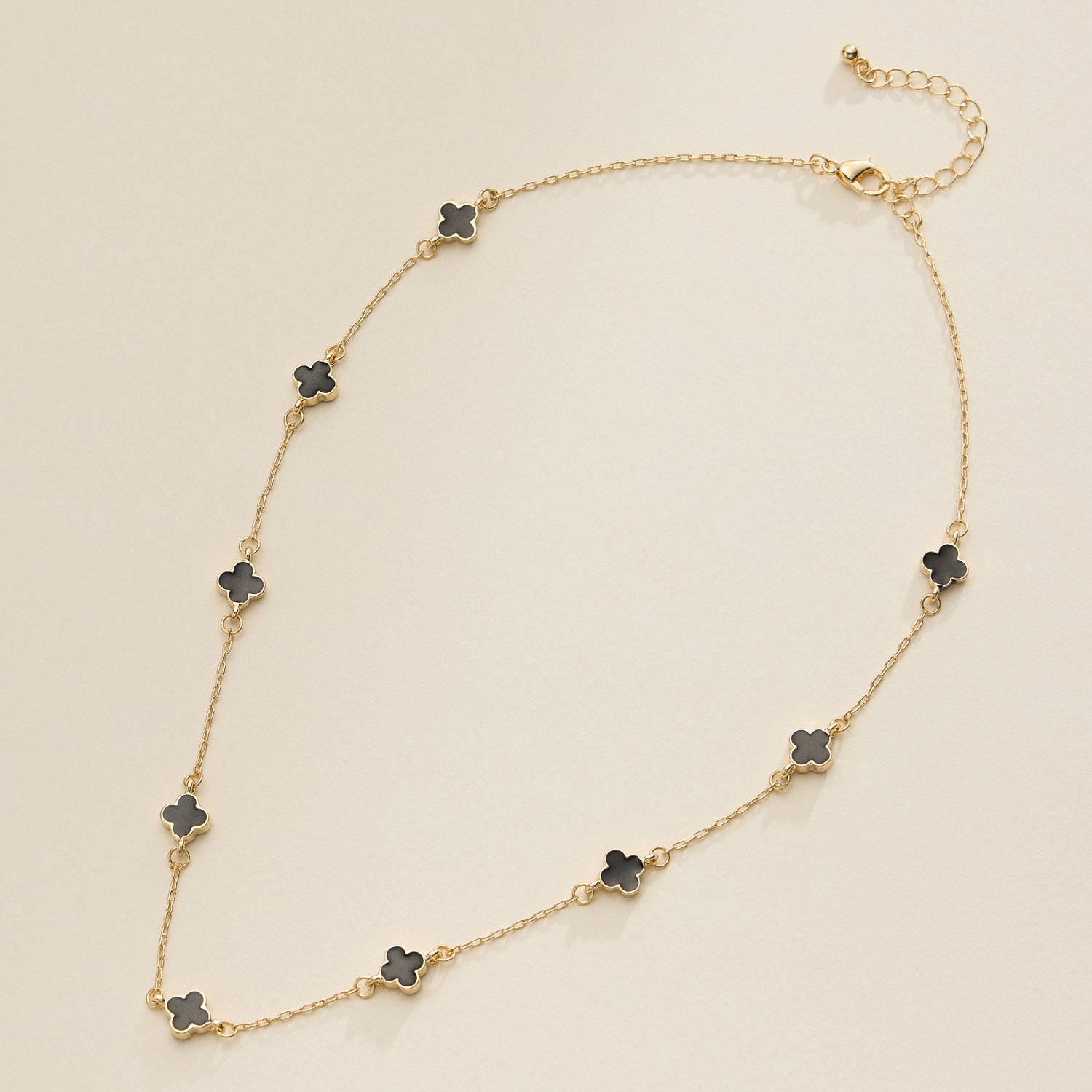 Gold Charm Necklace with Enamel Accents Elegant Minimalist Jewelry