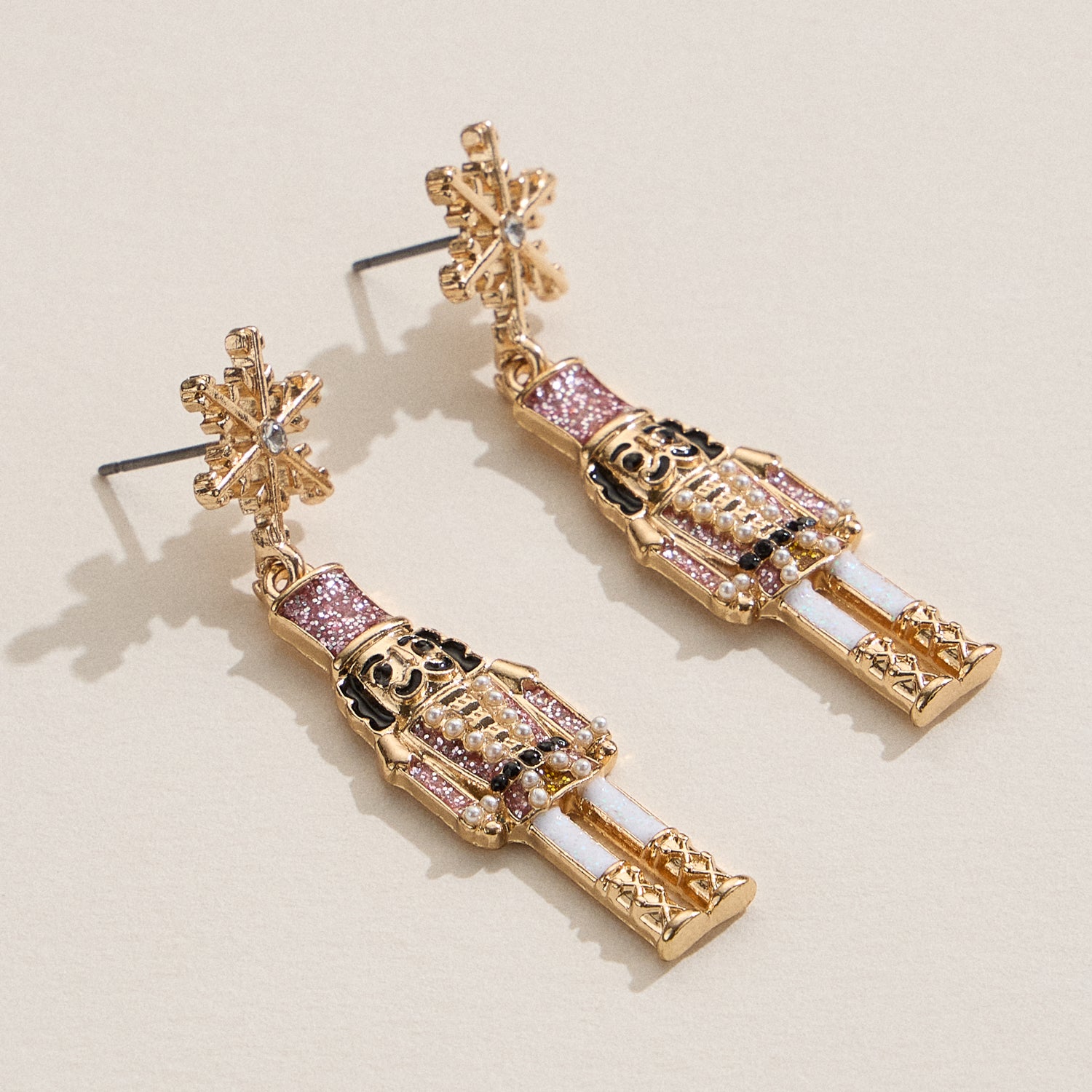 Holiday Nutcracker Drop Earrings with Titanium Posts