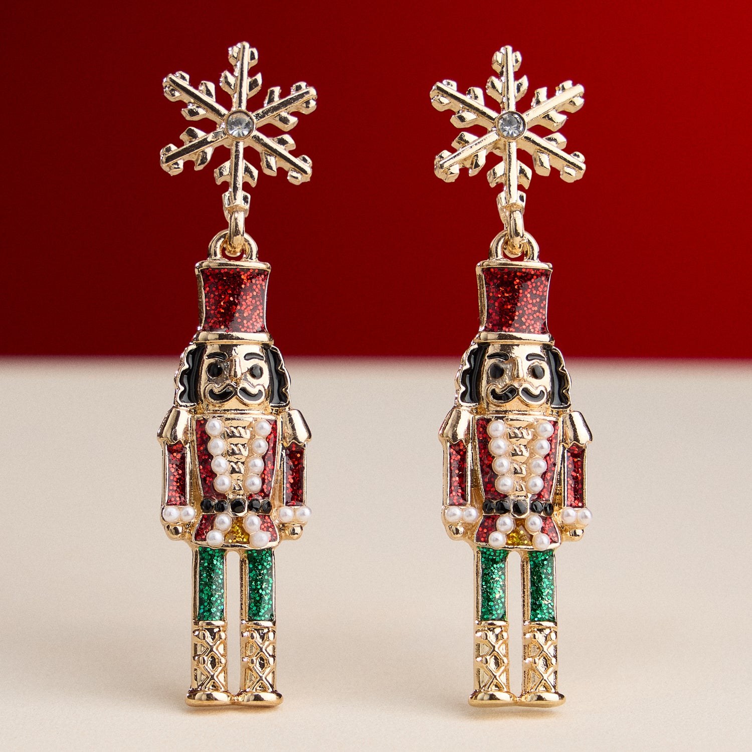 Nutcracker Enamel Earrings with Titanium Post