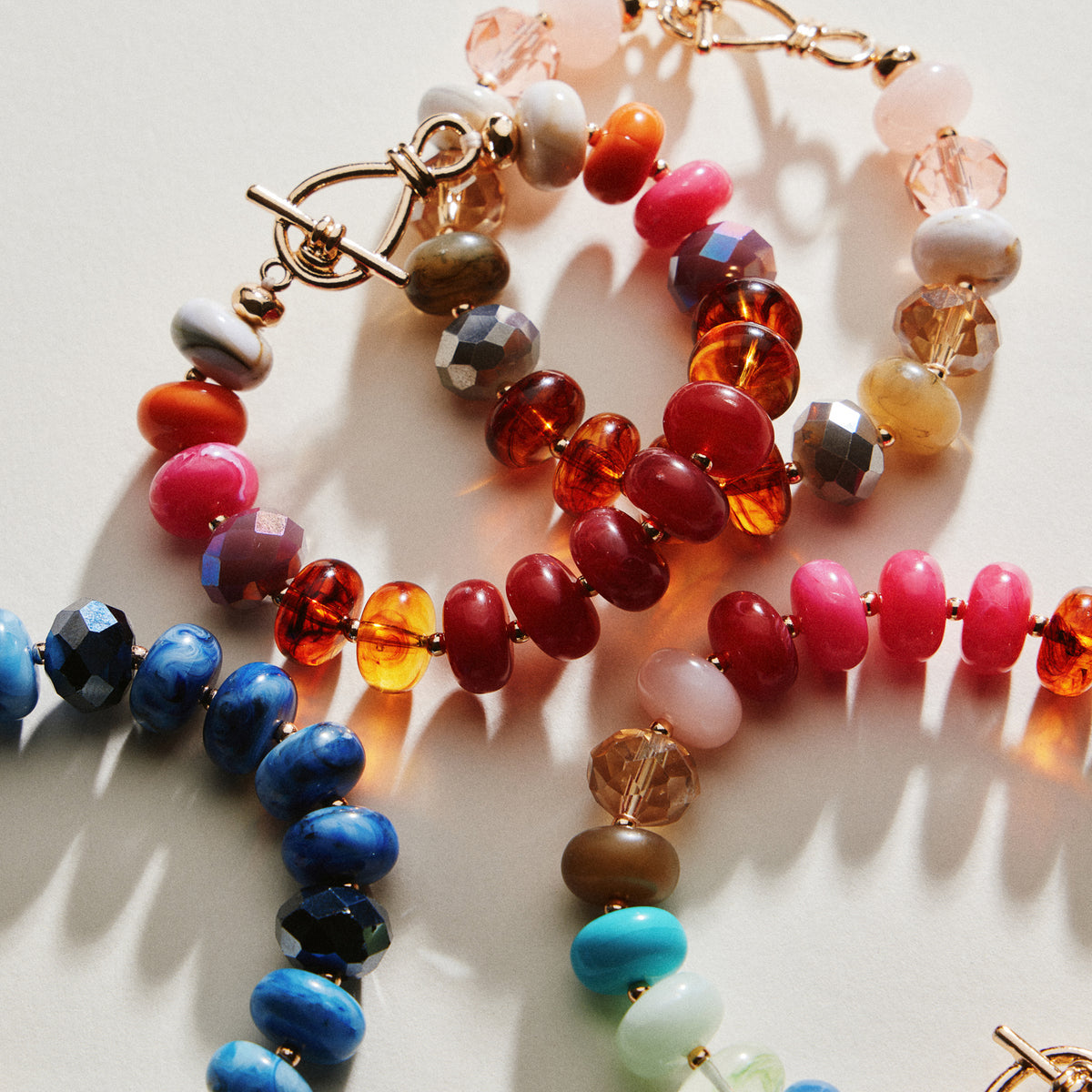 Multicolored Bead Toggle Stretch Bracelet | Beaded Jewelry