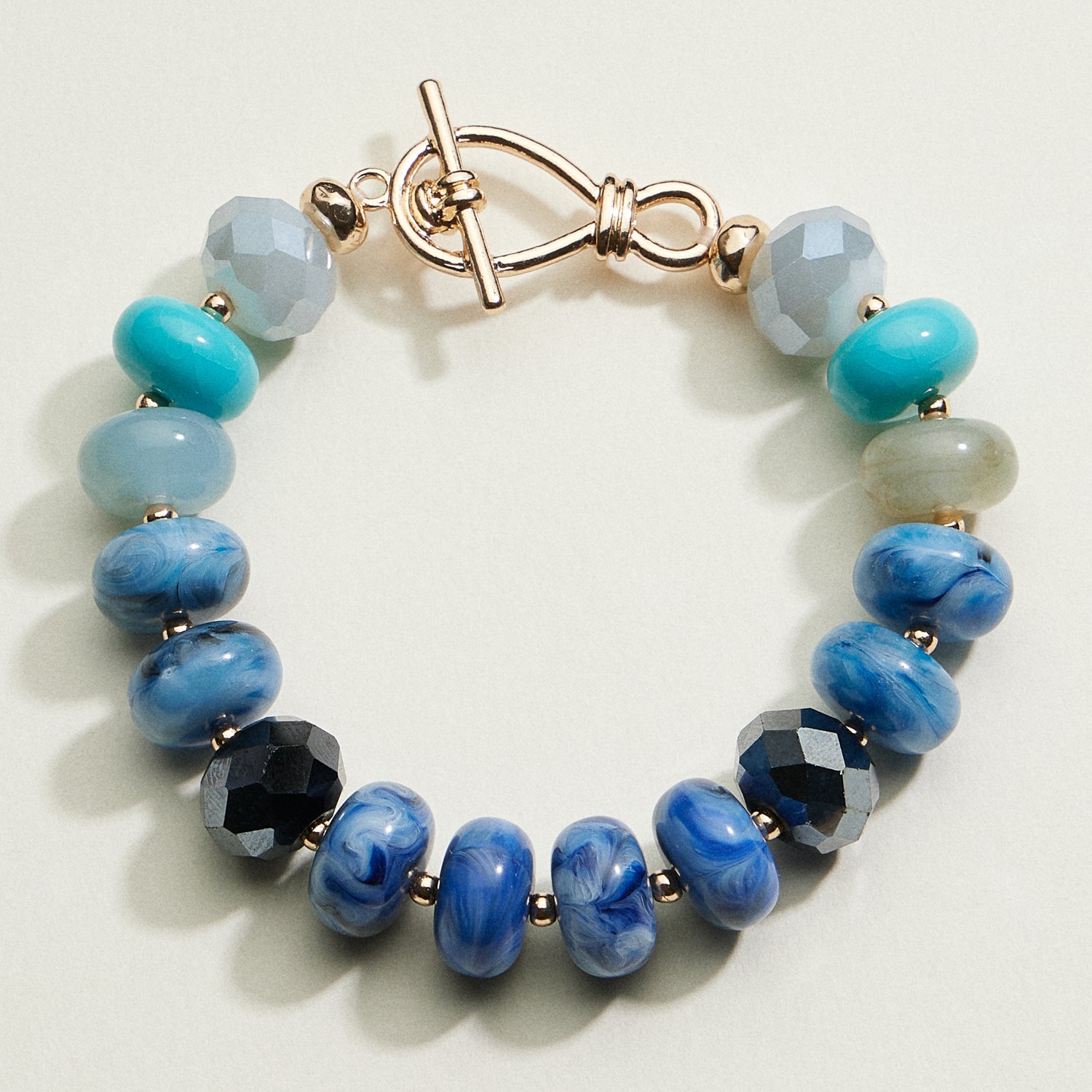 Multicolored Bead Toggle Stretch Bracelet | Beaded Jewelry 