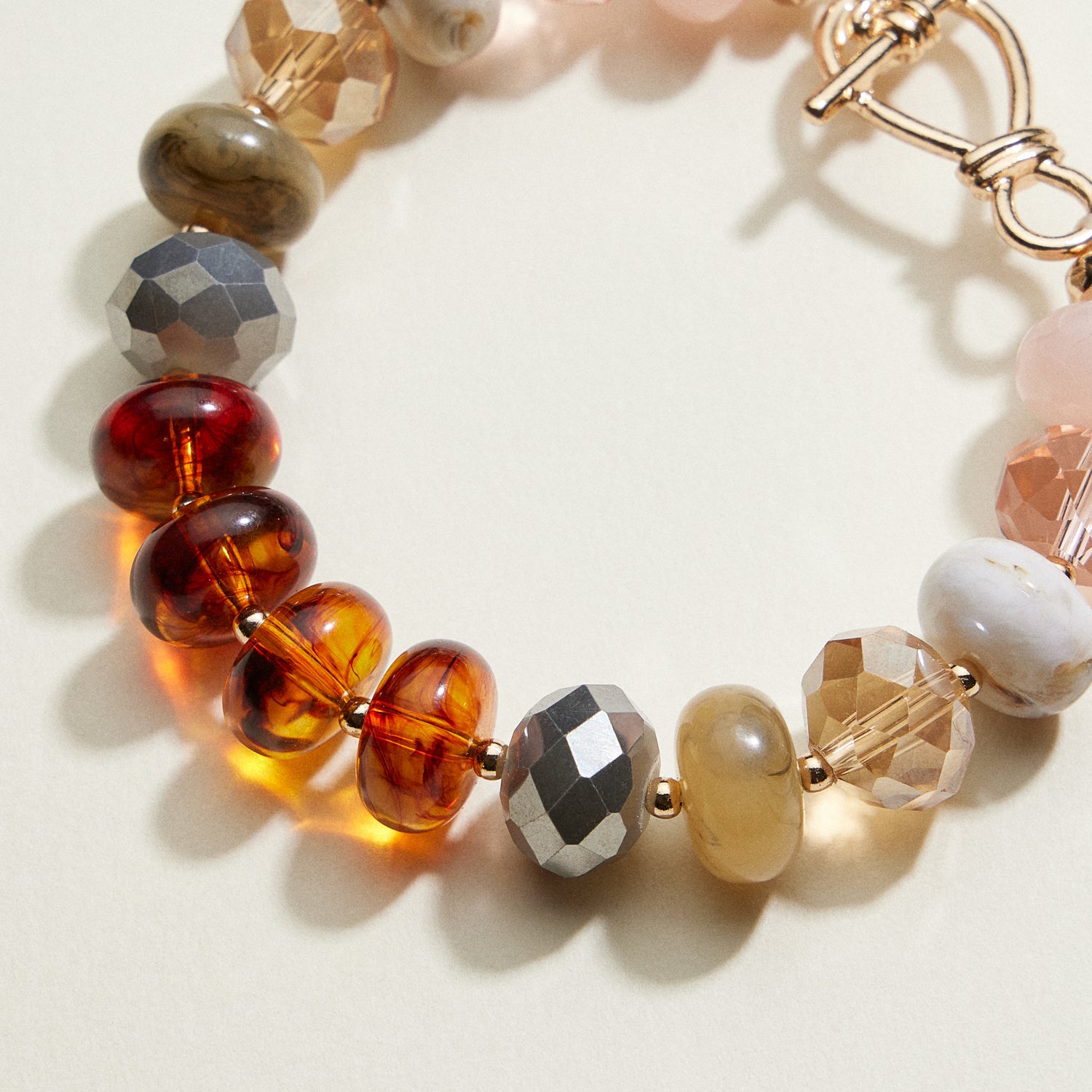 Multicolored Bead Toggle Stretch Bracelet | Beaded Jewelry