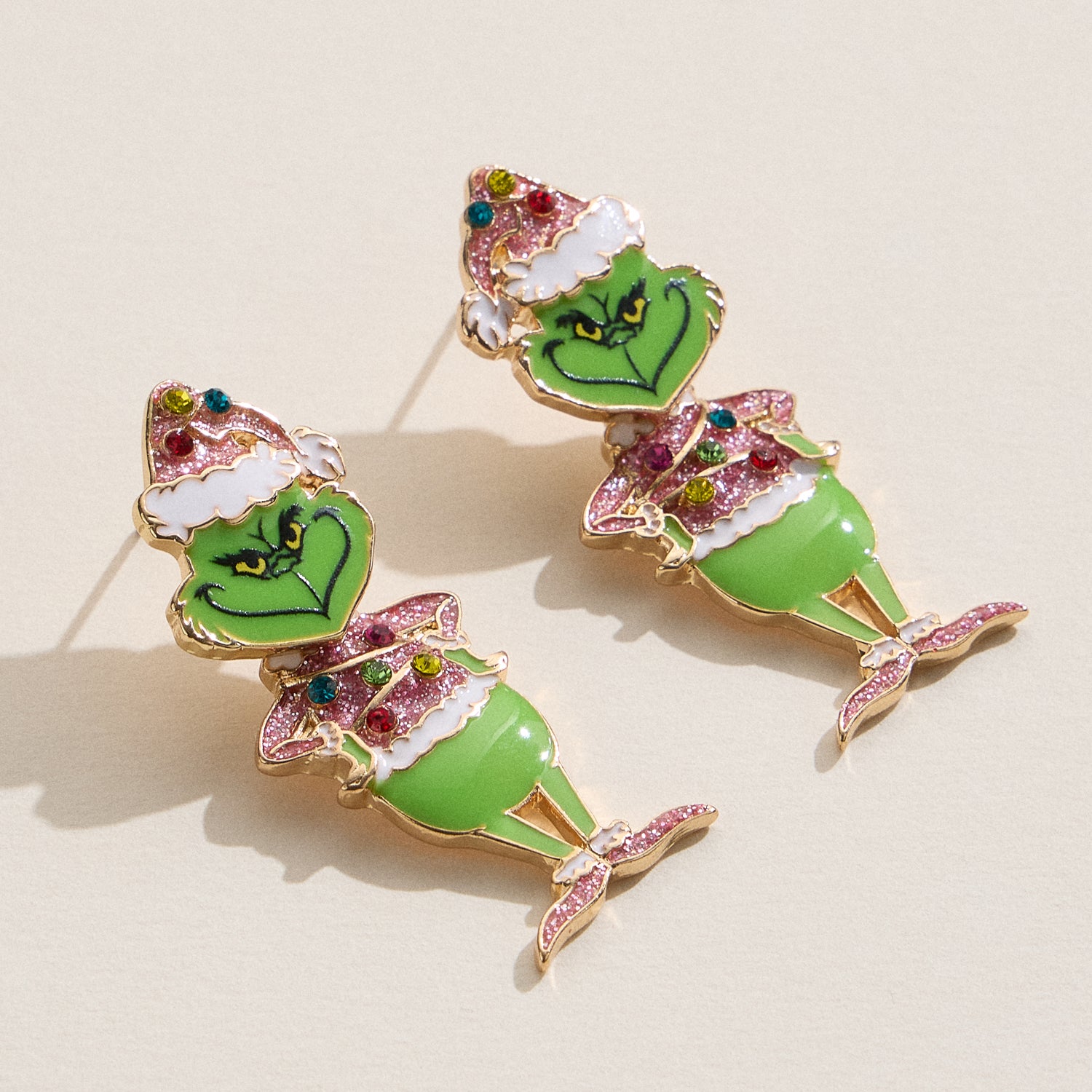 Emerald Holiday Creature Earrings