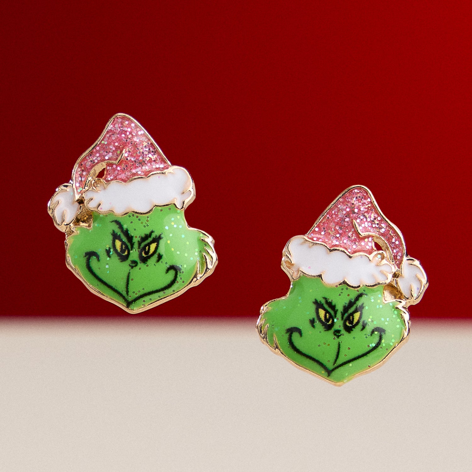 Green Monster Holiday Stud Earrings with Titanium Posts