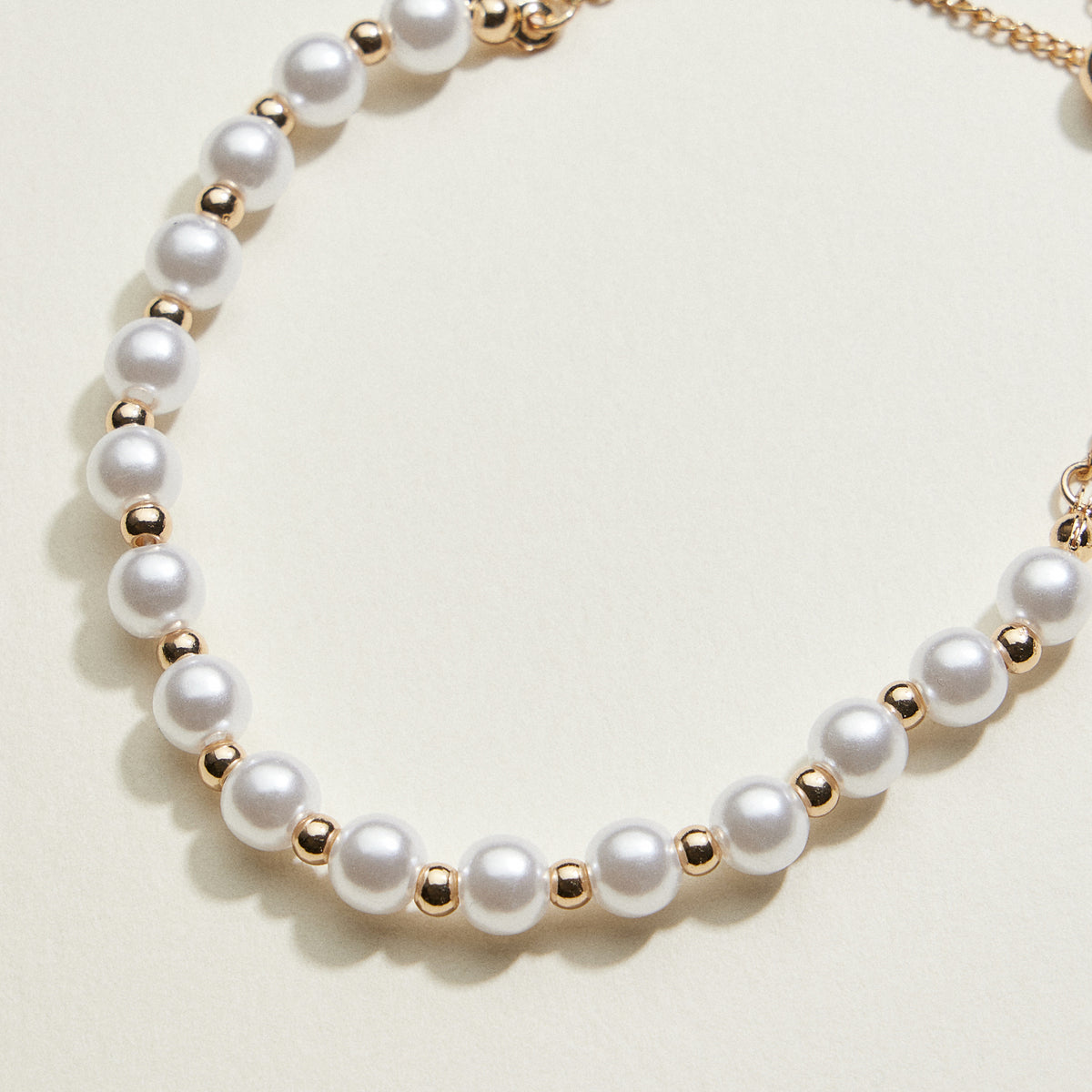 Pearl Station Pull Tie Bracelet | Faux Pearl Jewelry