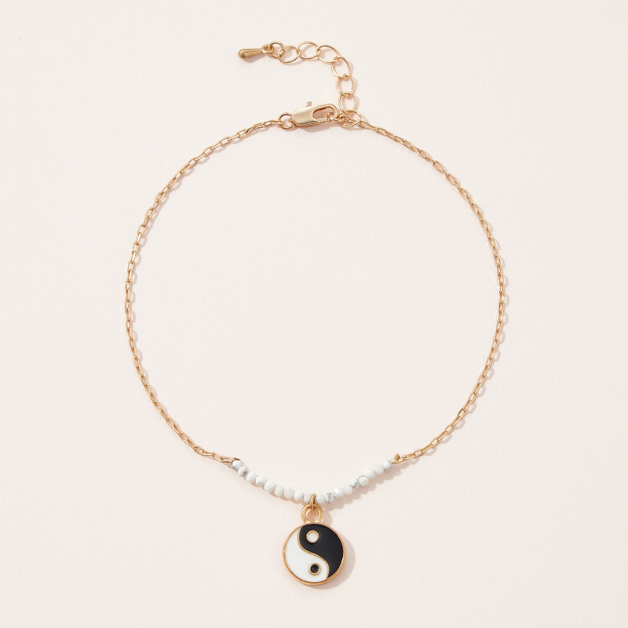 Yin Yang Semi Precious Stones Anklet