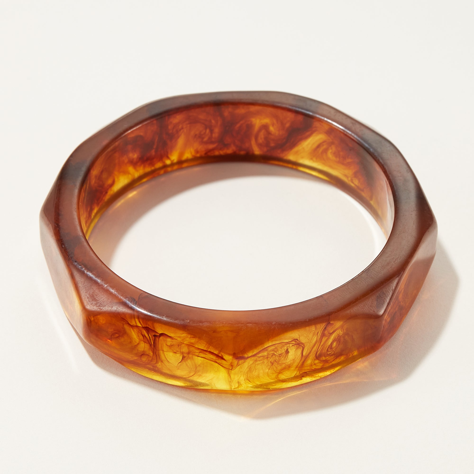 Oversized Octagon Resin Bangle Bracelet