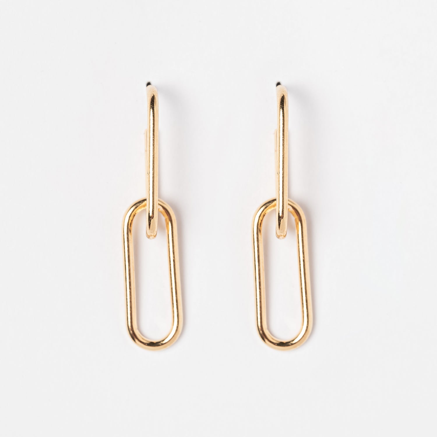 Paperclip 18K Gold Dipped Post Earring