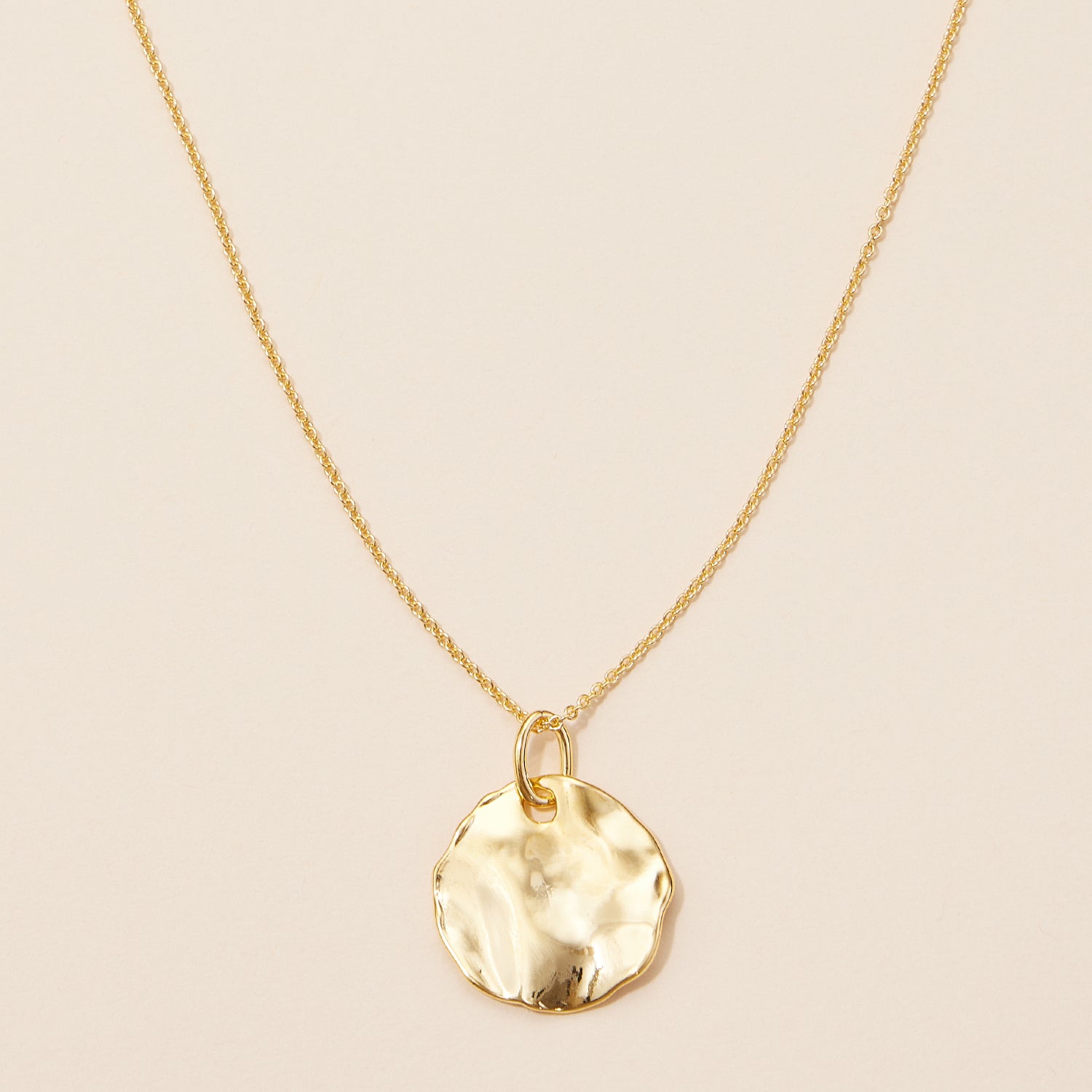 Modern Organic Shape Pendant Necklace in 18K Gold-Dipped