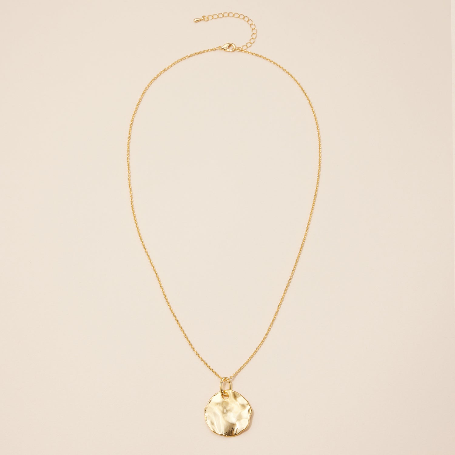 Modern Organic Shape Pendant Necklace in 18K Gold-Dipped