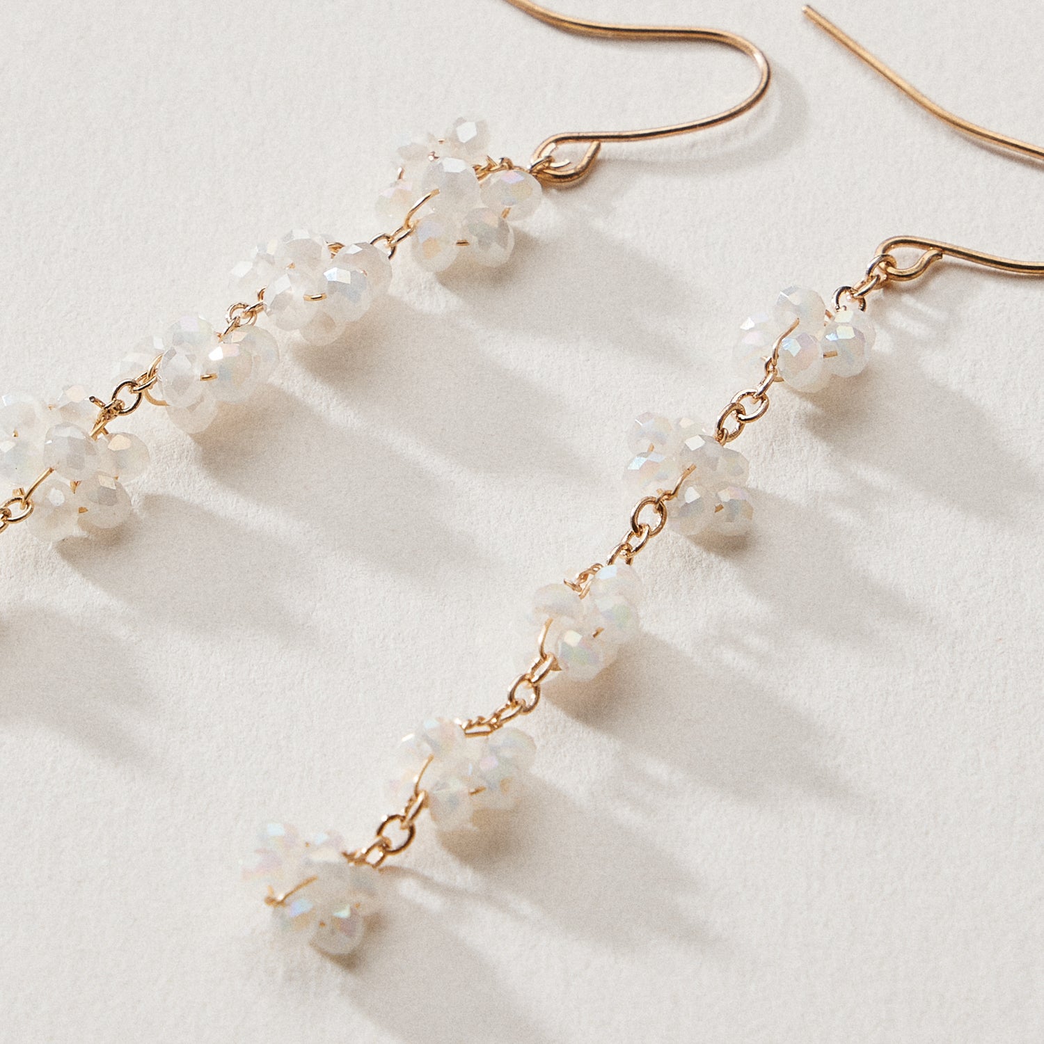 Crystal Cluster Drop Earrings – Beaded Dangle Style