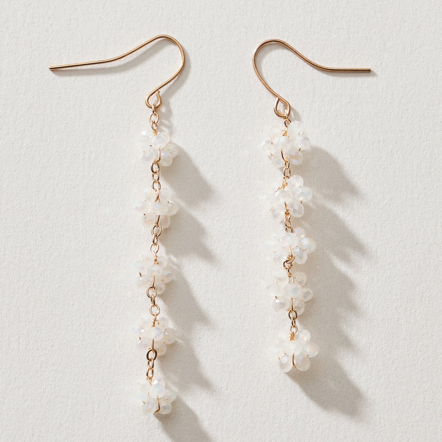Crystal Cluster Drop Earrings – Beaded Dangle Style