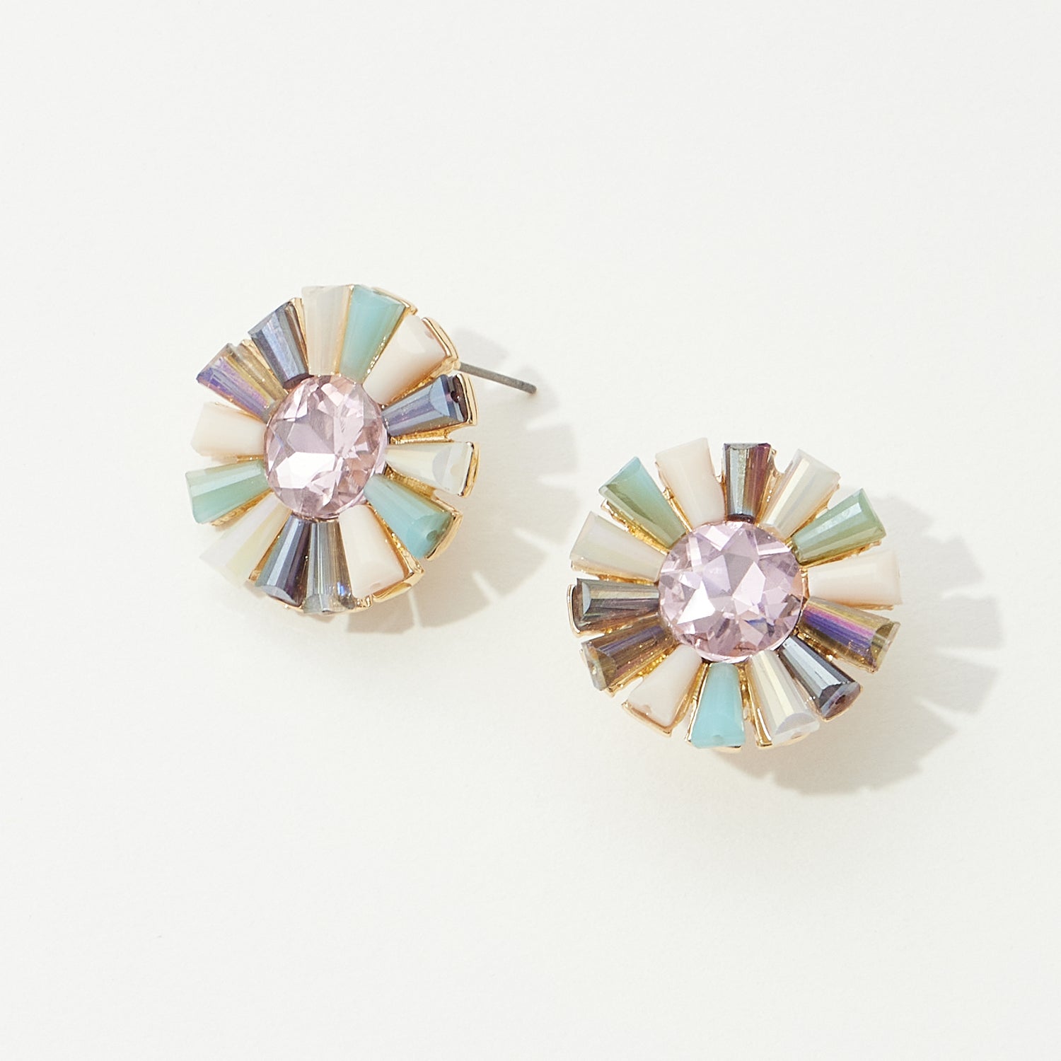 Delicate Glass Stone Flower Earrings
