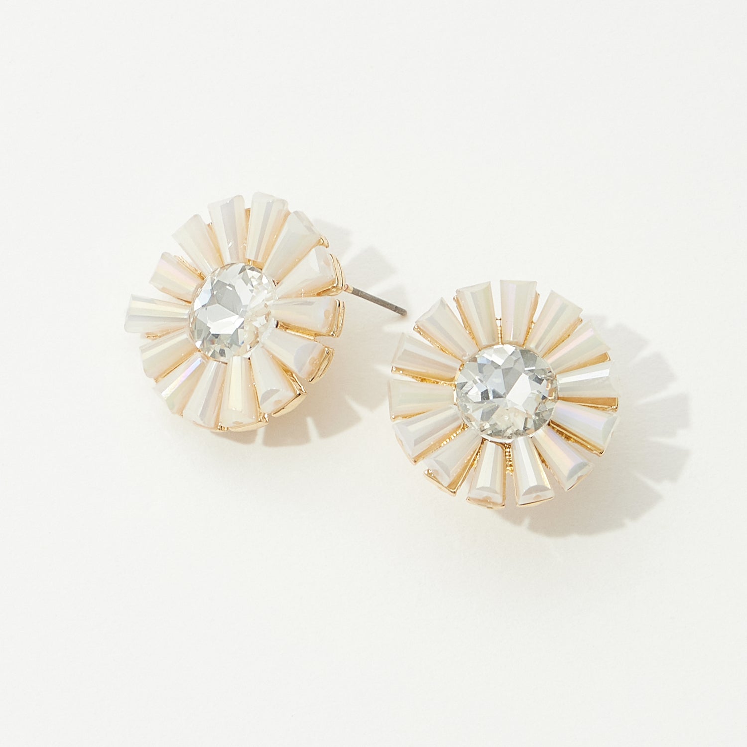 Delicate Glass Stone Flower Earrings
