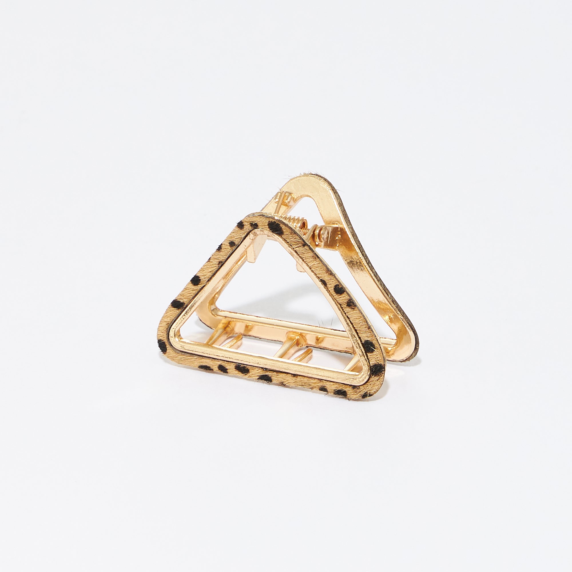 Genuine Leather Small Triangle Claw Hair Clips