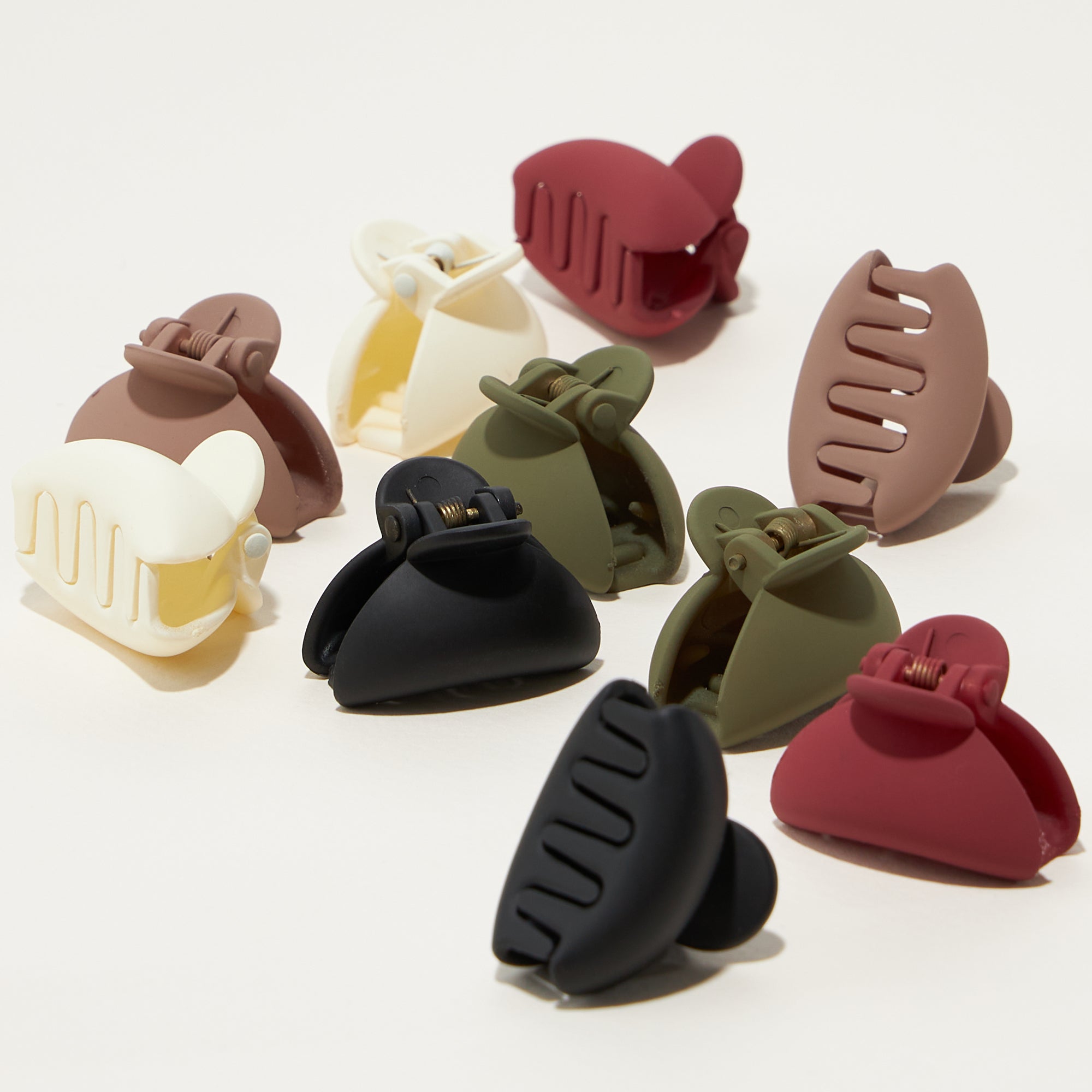2 Pcs Set Rubber Coated Mini Half Moon Hair Claw Clips