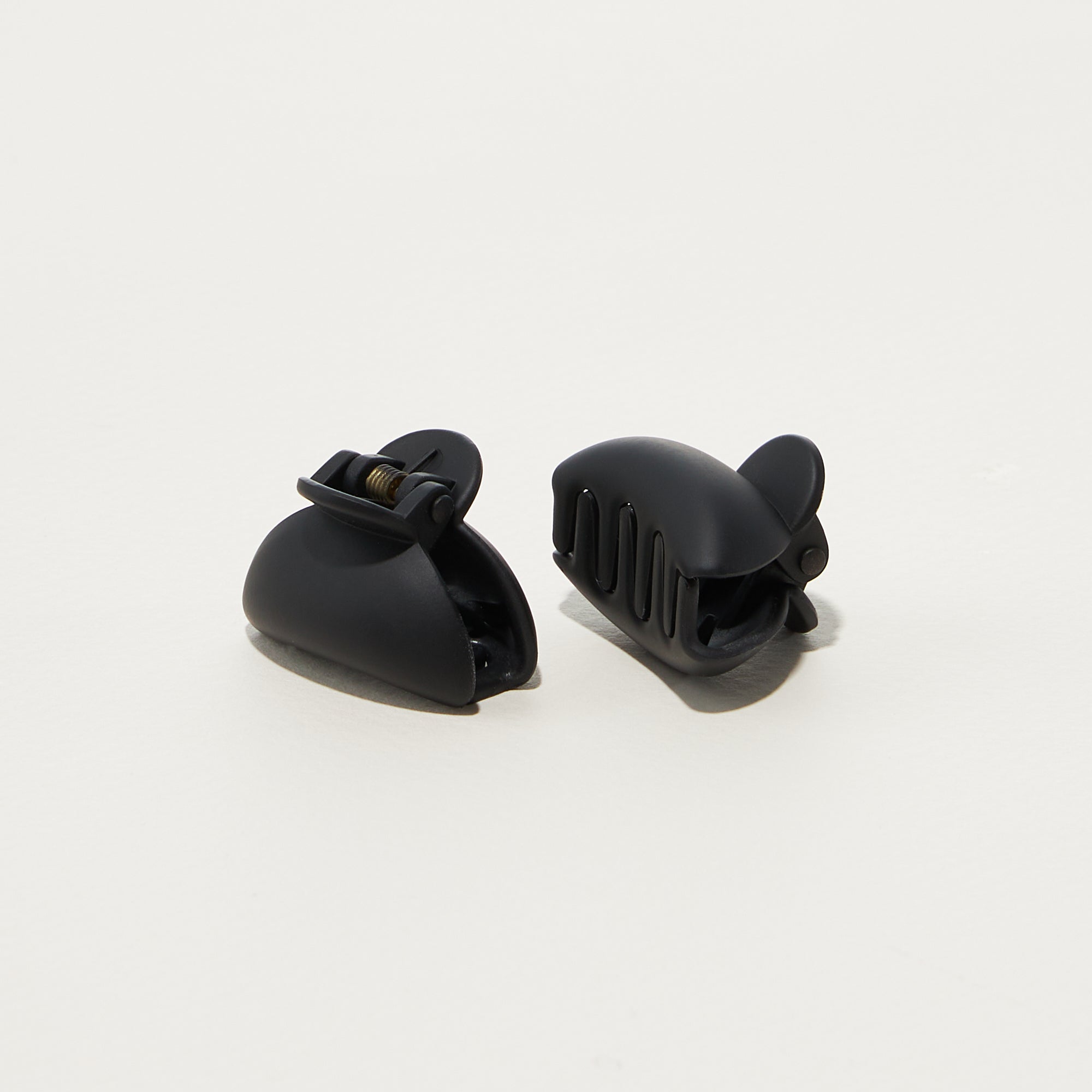 2 Pcs Set Rubber Coated Mini Half Moon Hair Claw Clips