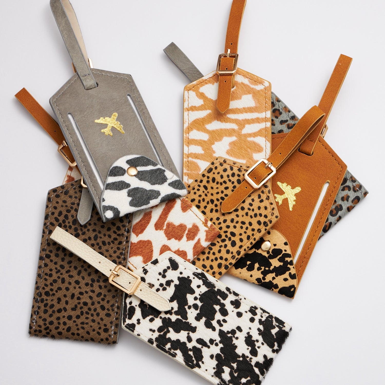 Genuine Leather Animal Print Luggage Tag - Frem