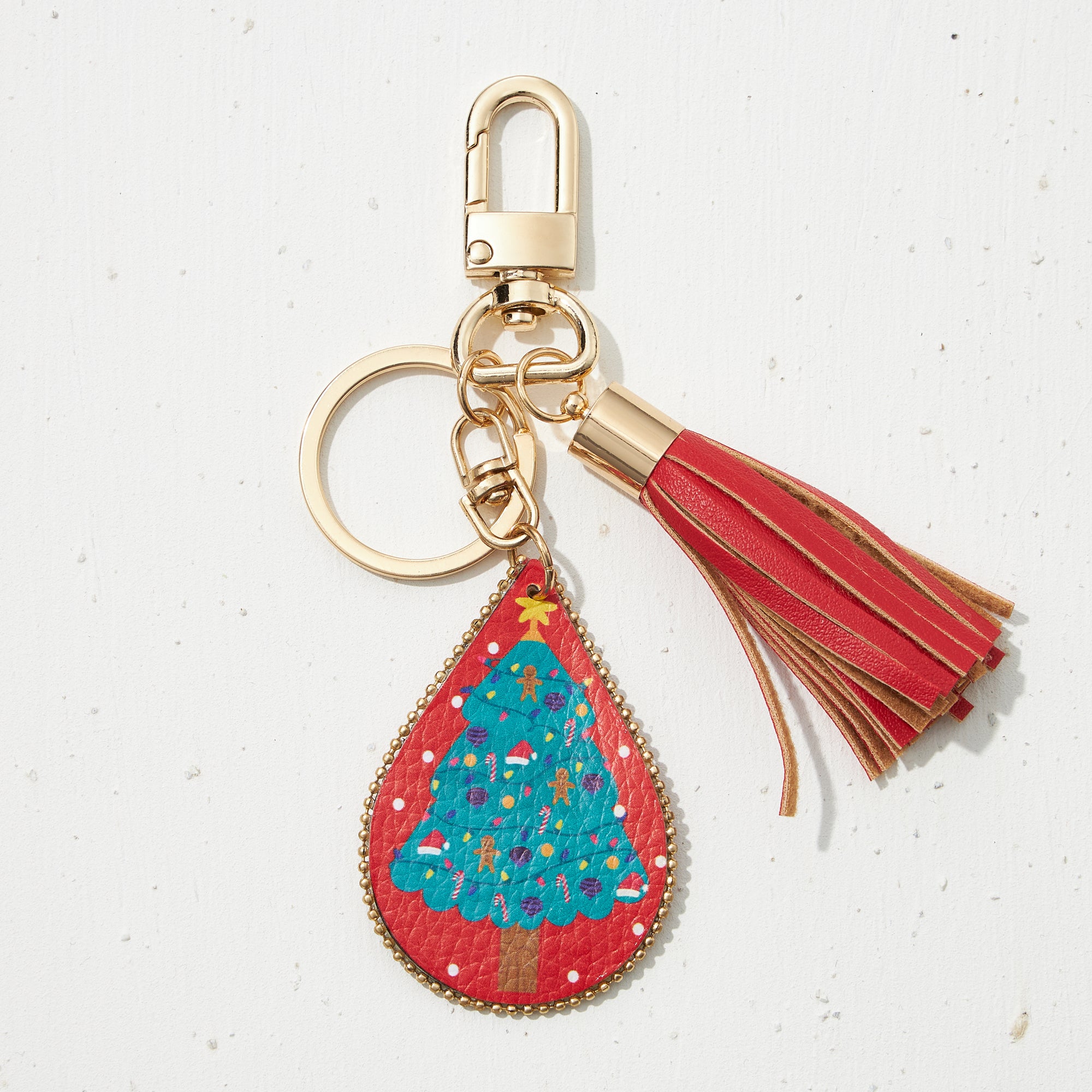 Assorted Christmas Teardrop Tassel Keychain
