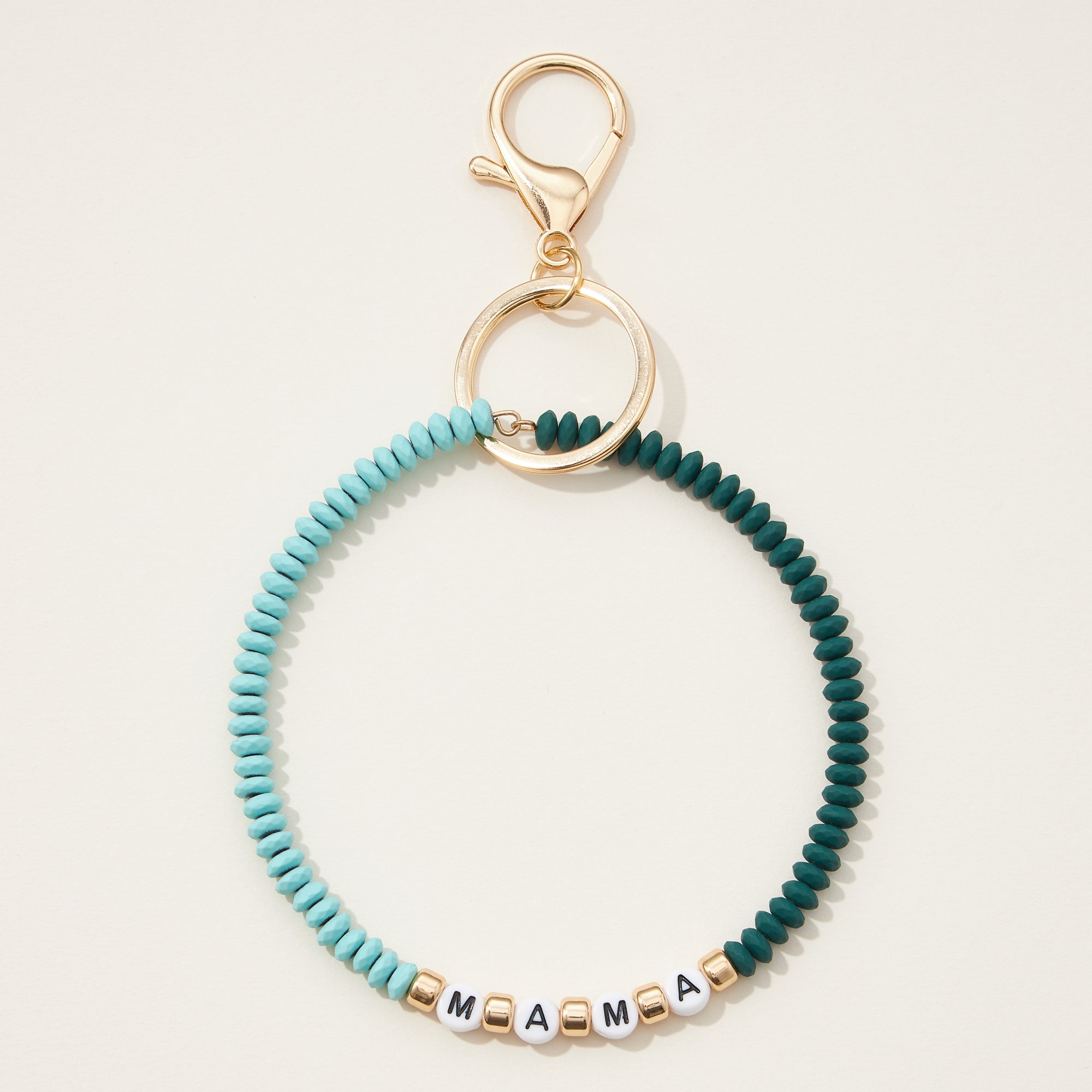 MAMA Silicone Coated Bead Bracelet Keychain
