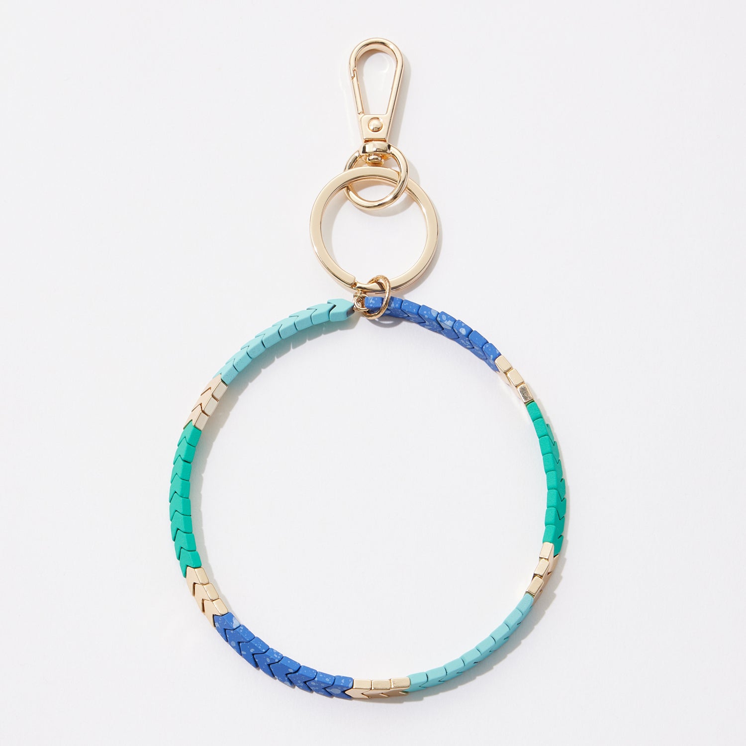 Silicone Coated Chevron Pattern Wrist Keychain