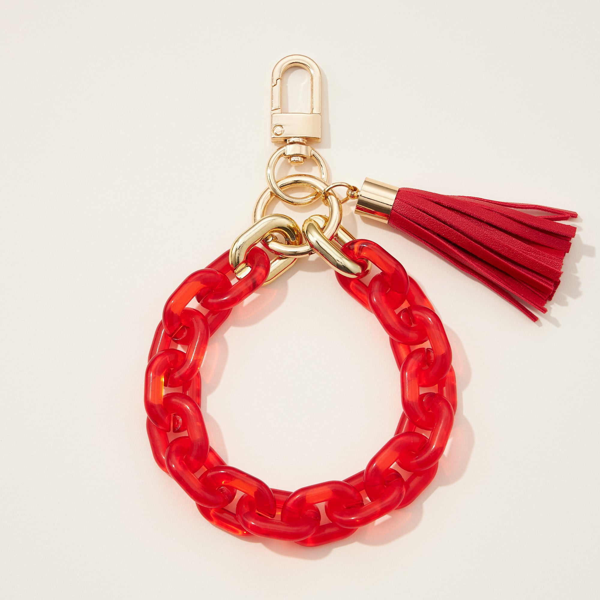 Resin Chain Bracelet Keychain with Tassel