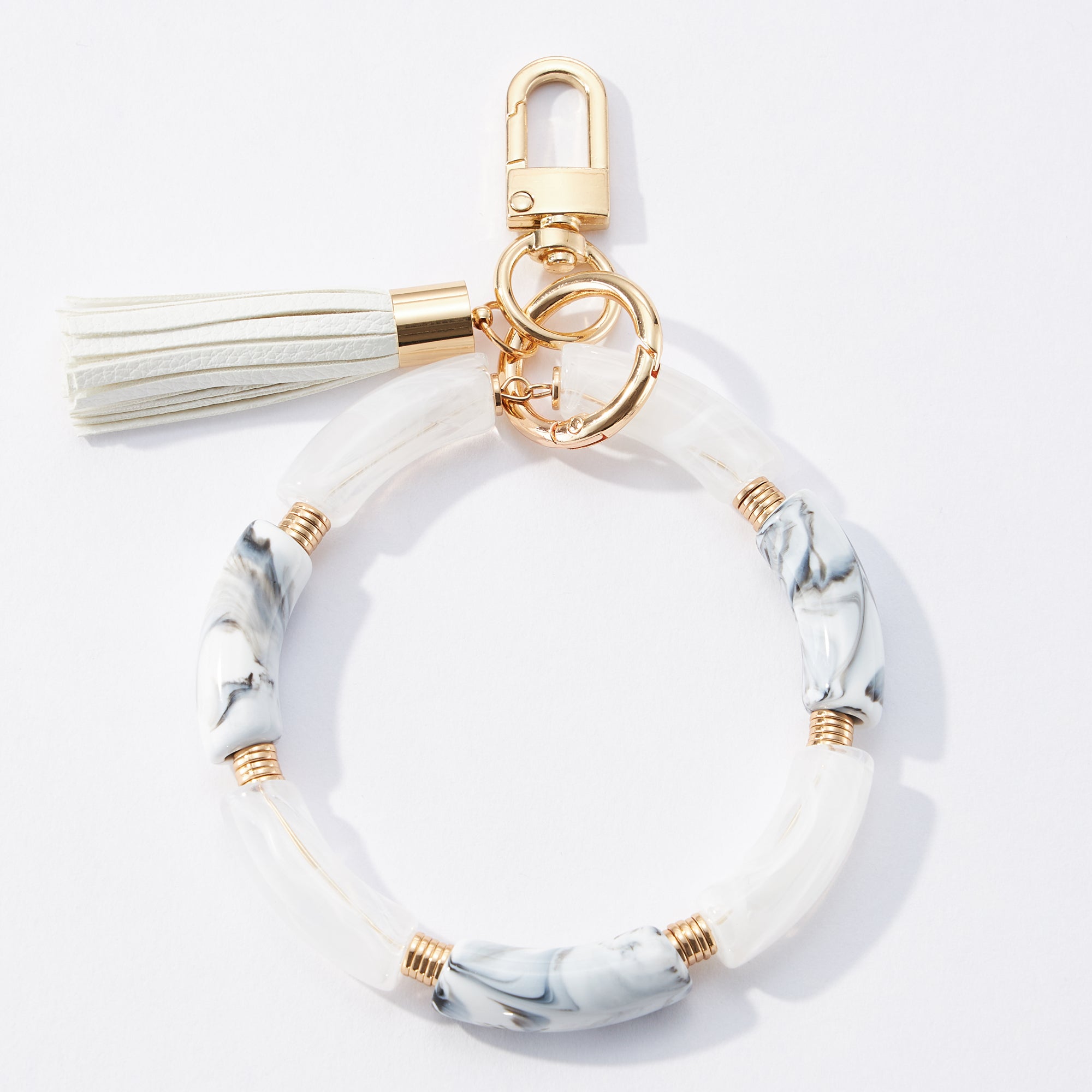 Two Tone Resin Wristlet Keychains with Tassel