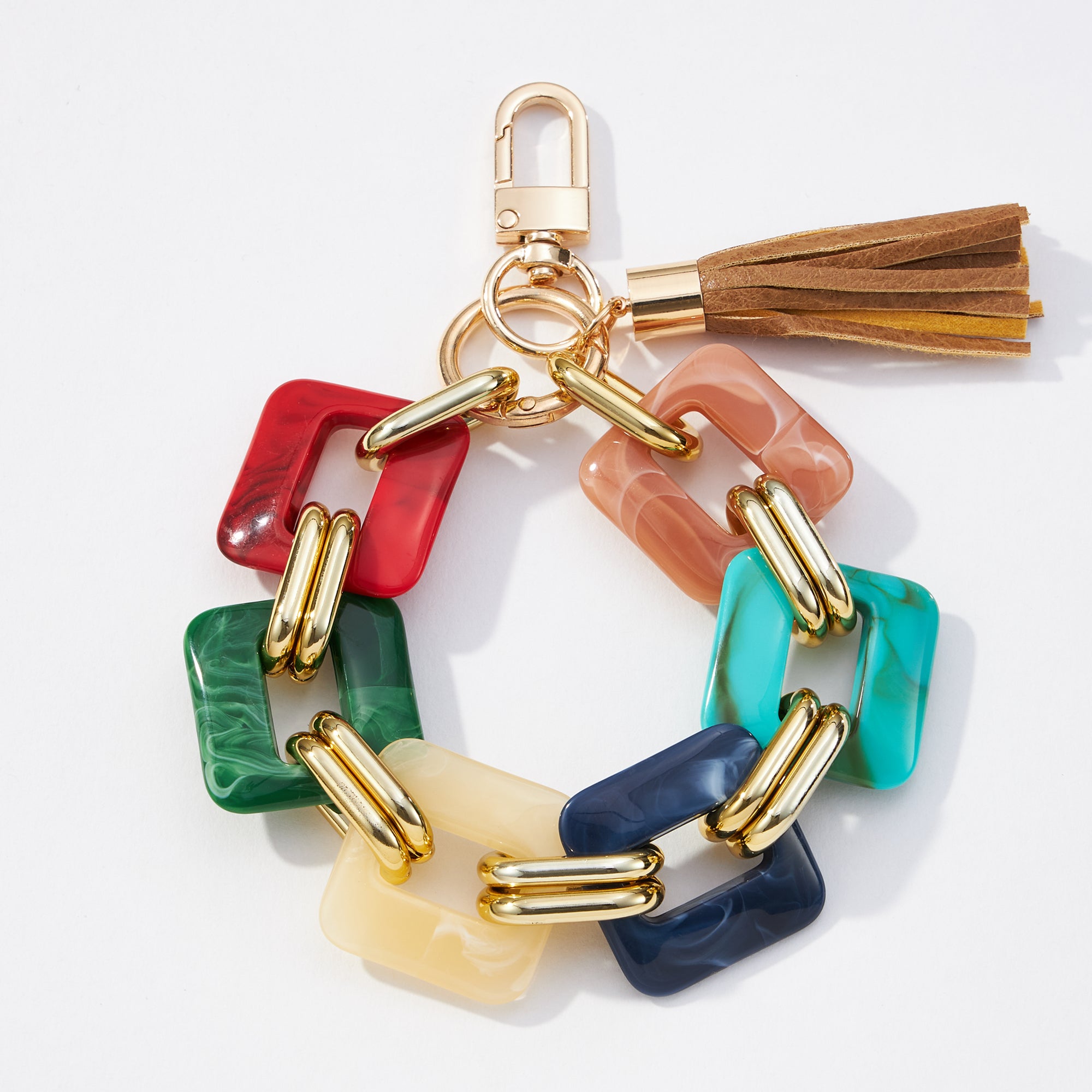 Resin Chunky Chain Bracelet Keychains