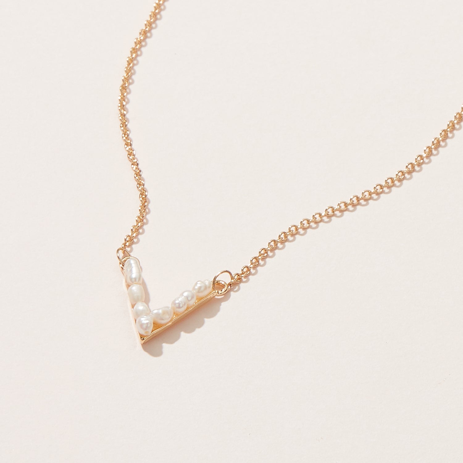 pearl chevron necklace