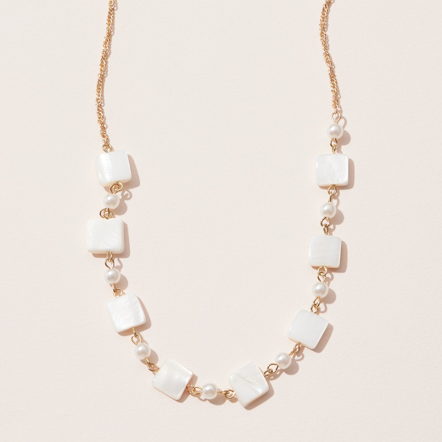 Everyday Square Shell Station Necklace