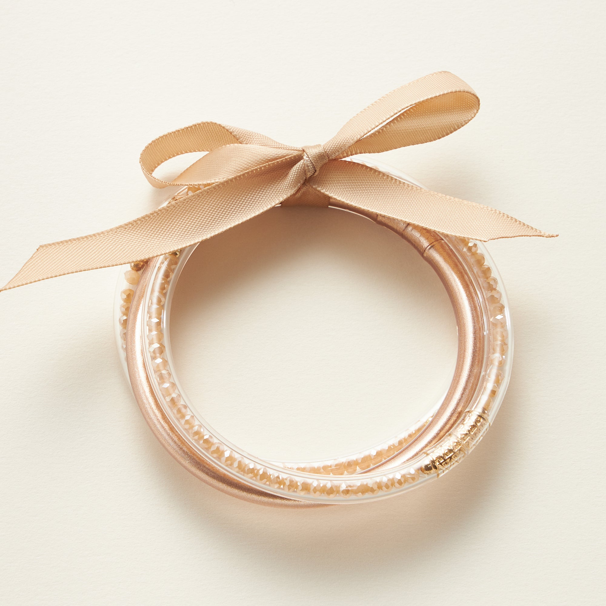 Glass Beaded Tube Bangle Bracelet
