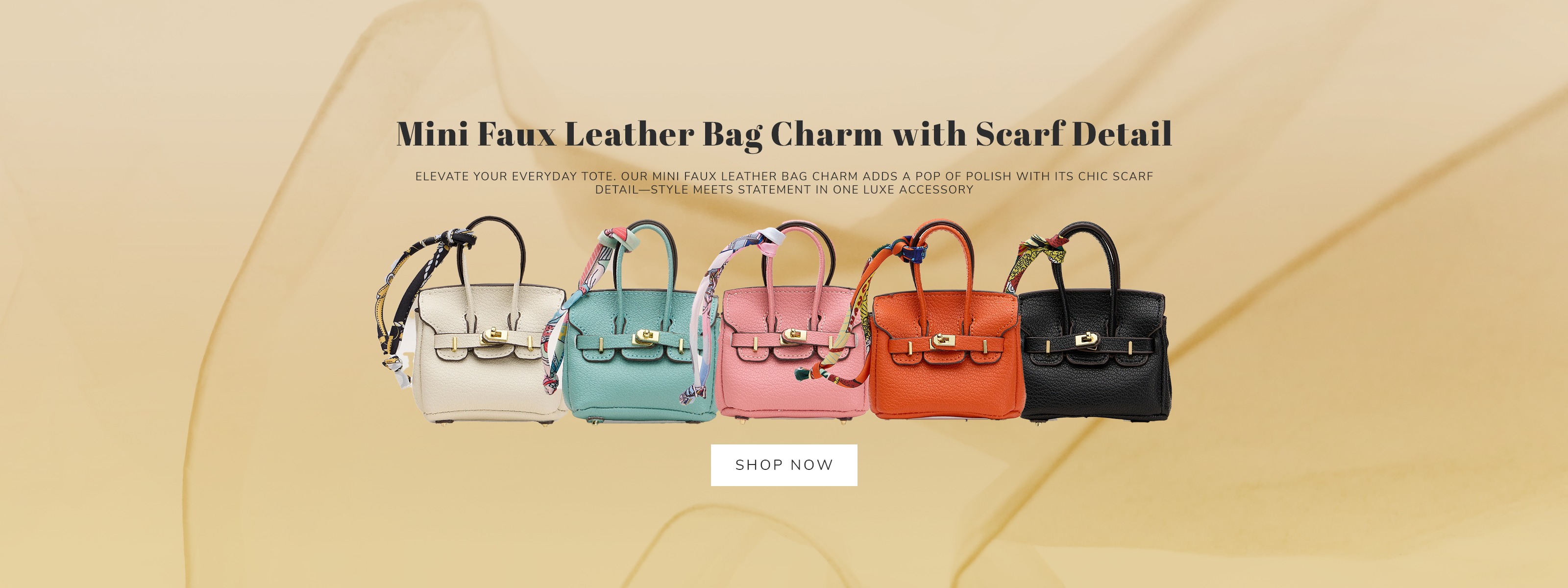 Mini Faux Leather Charms with Scarf Details